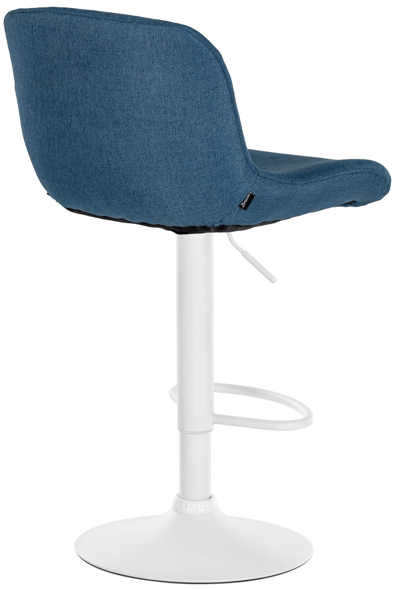 Barhocker Solon Weiß Stoff, blau
