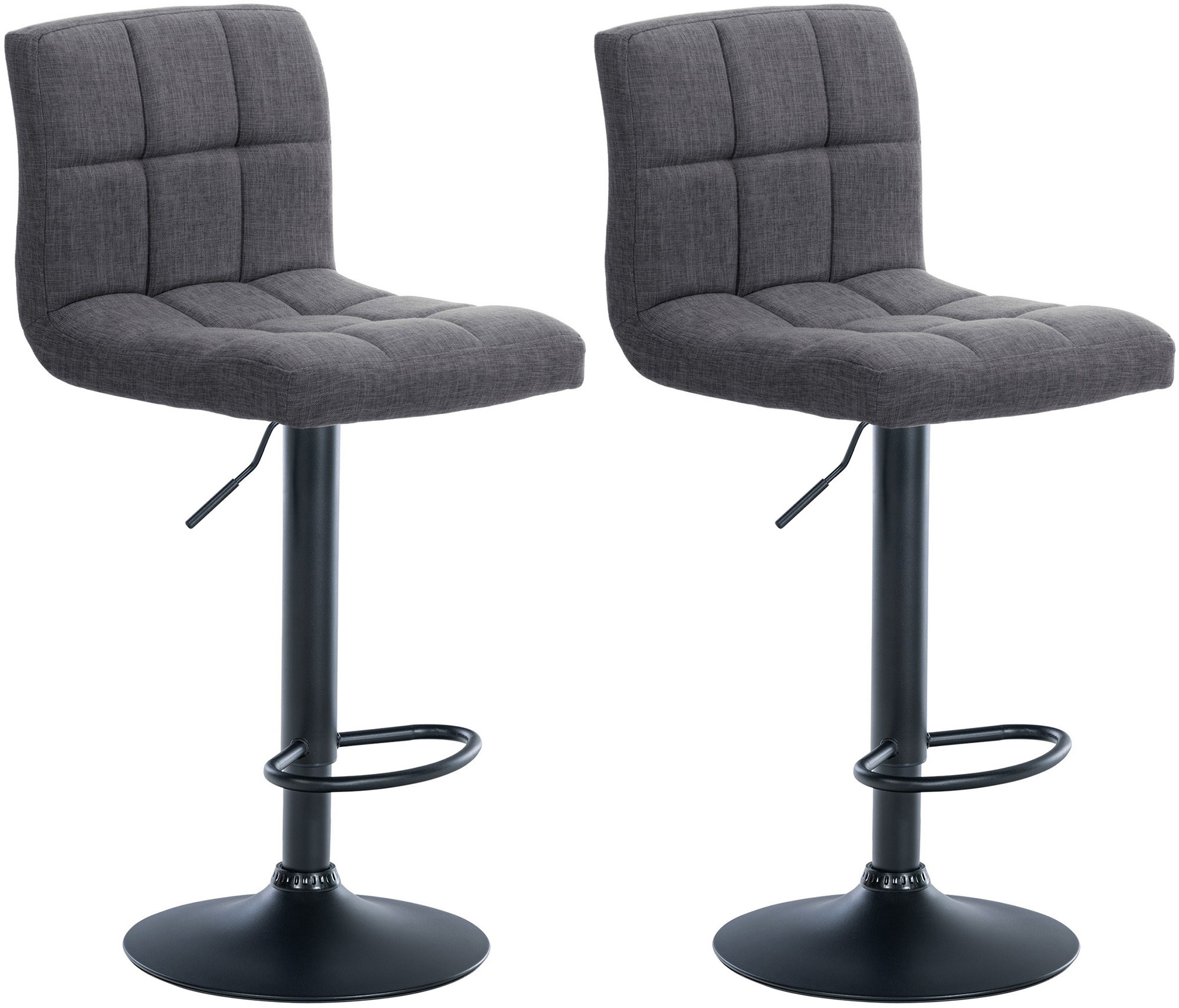 2er Set Barhocker Calma Stoff schwarz, hellgrau