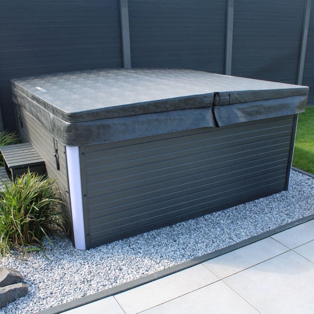 Outdoor Whirlpool mit Treppe und Thermoabdeckung STREAM BIG - 207 x 207 cm für 5 Personen