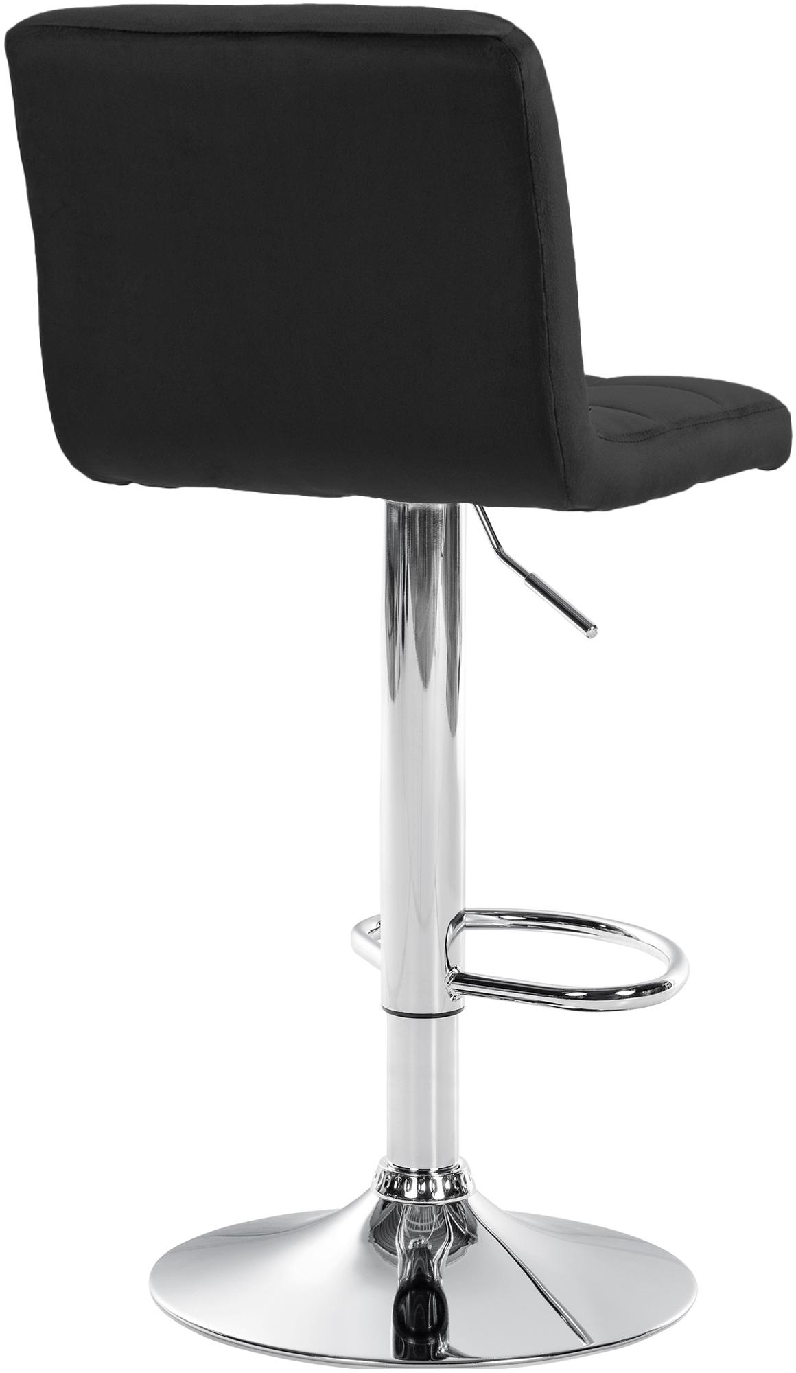 Barhocker Peru Samt chrom, schwarz