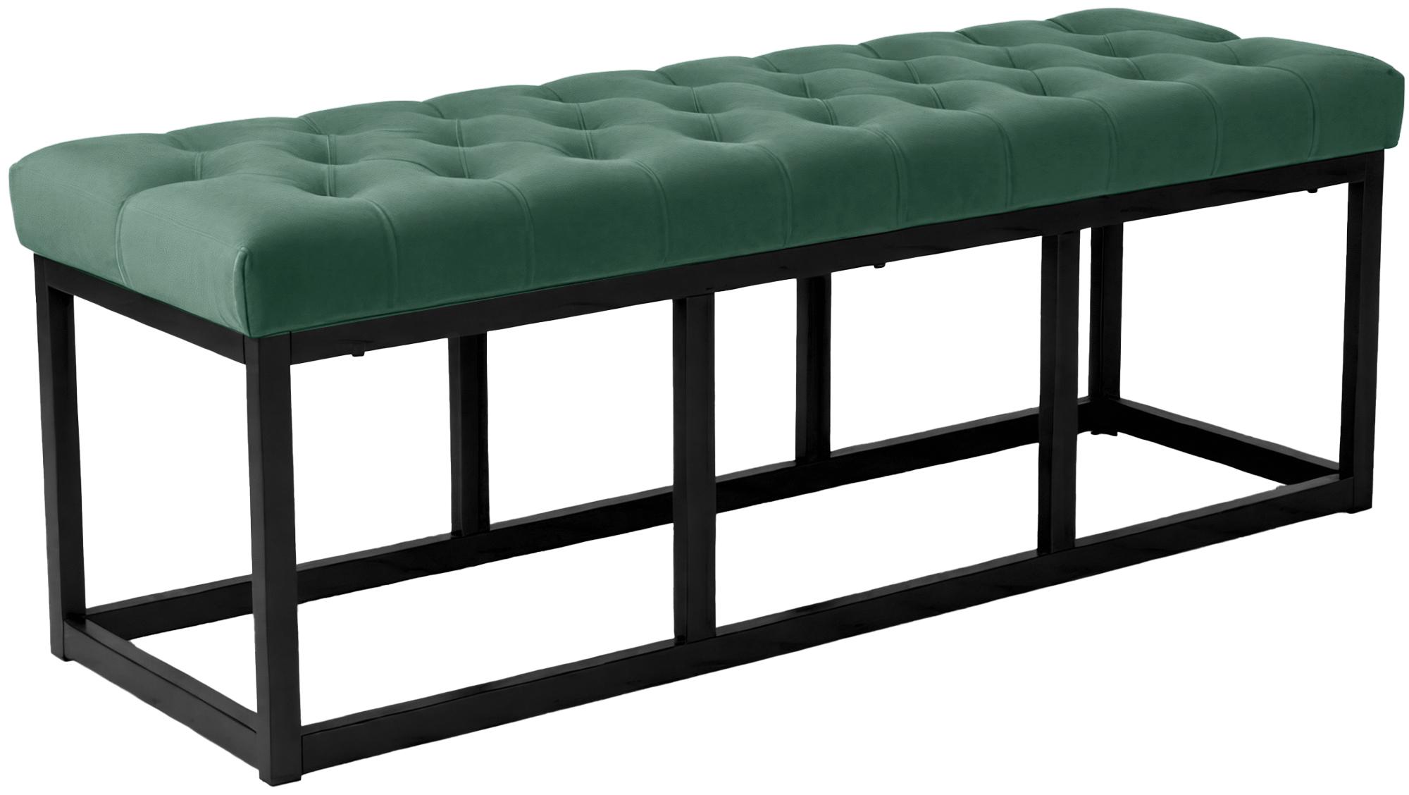 Sitzbank Polson Samt Schwarz 120 cm, grün