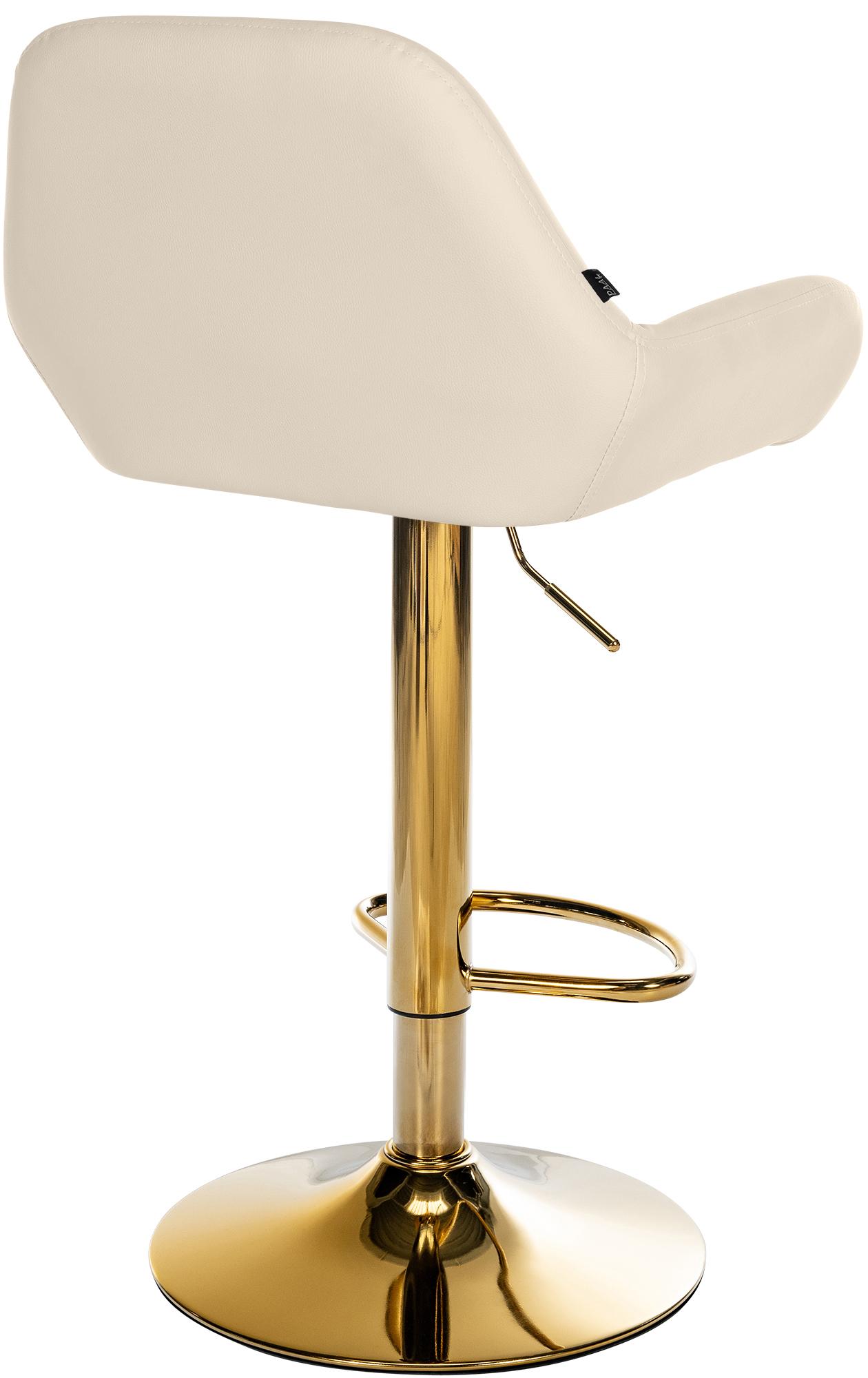 2er Set Barhocker Braga Gold Kunstleder, creme