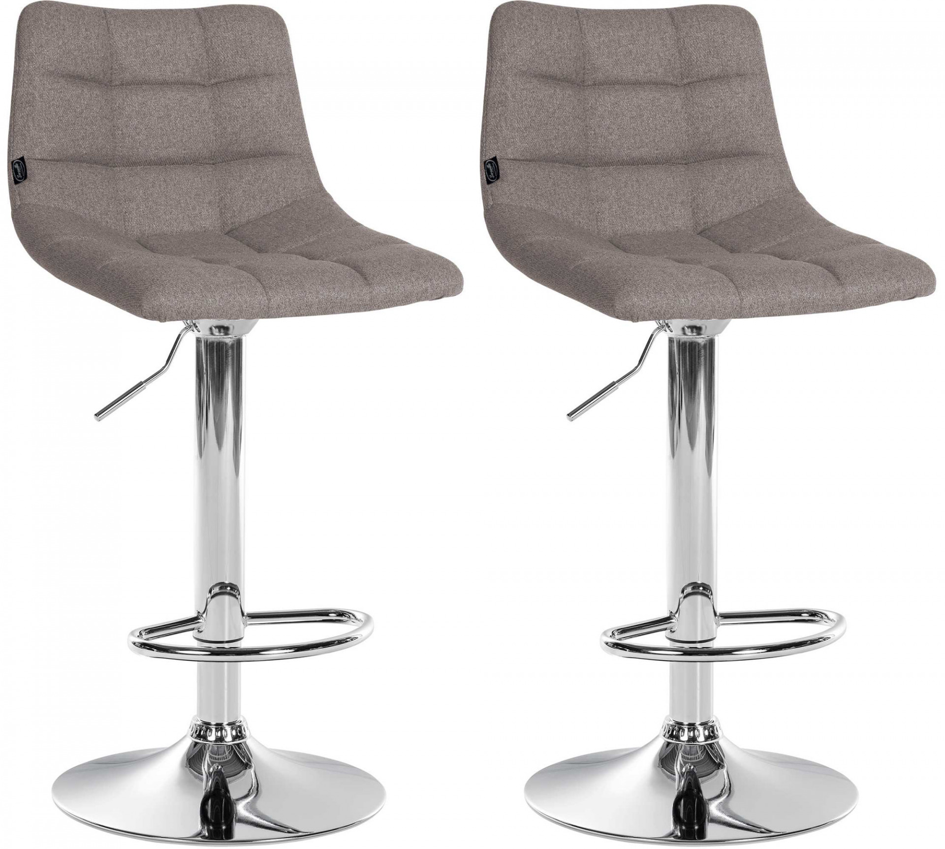 2er Set Barhocker Jerry Stoff chrom, grau