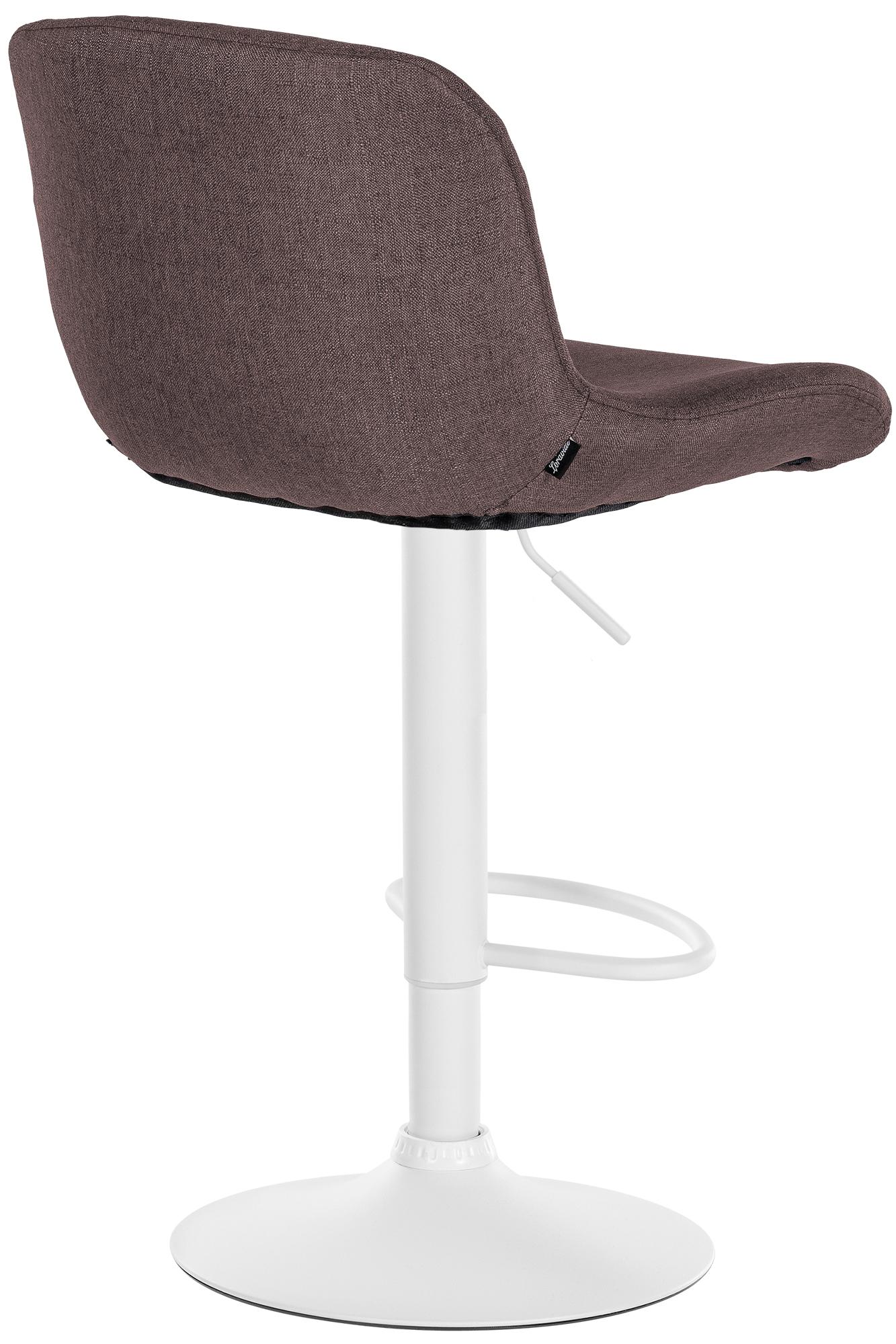 Barhocker Solon Weiß Stoff, dunkelbraun