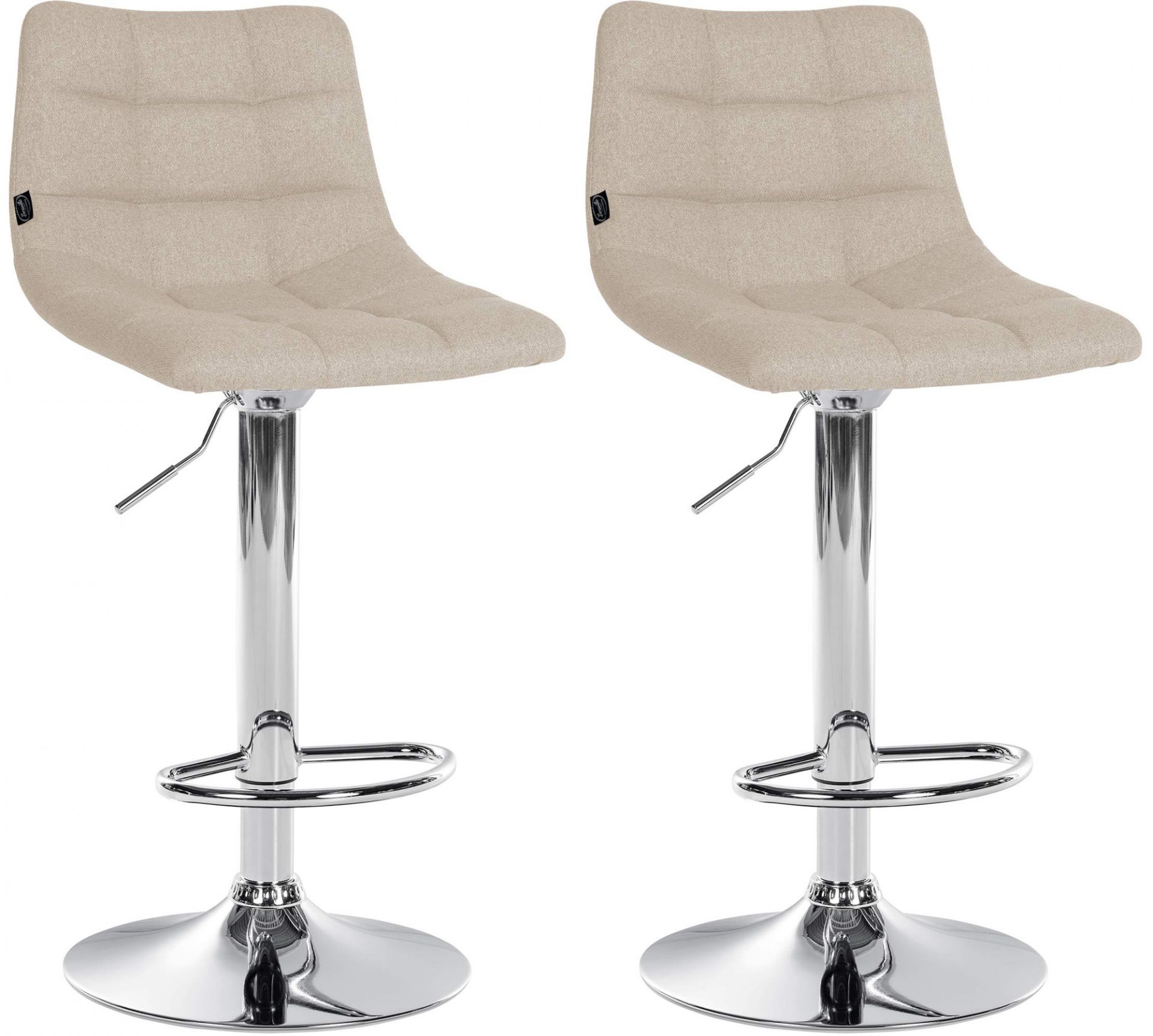 2er Set Barhocker Jerry Stoff chrom, creme