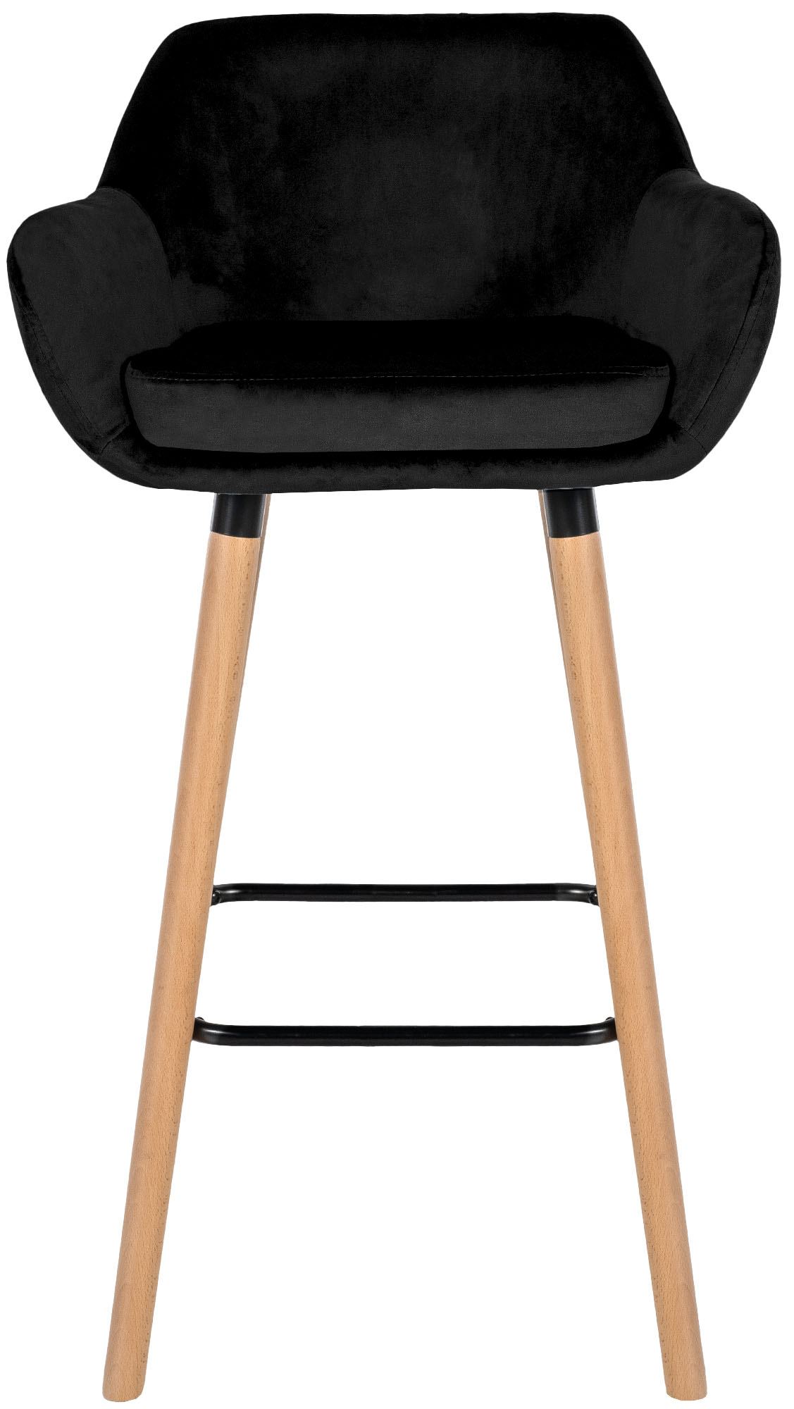 Barhocker Grant Samt, schwarz