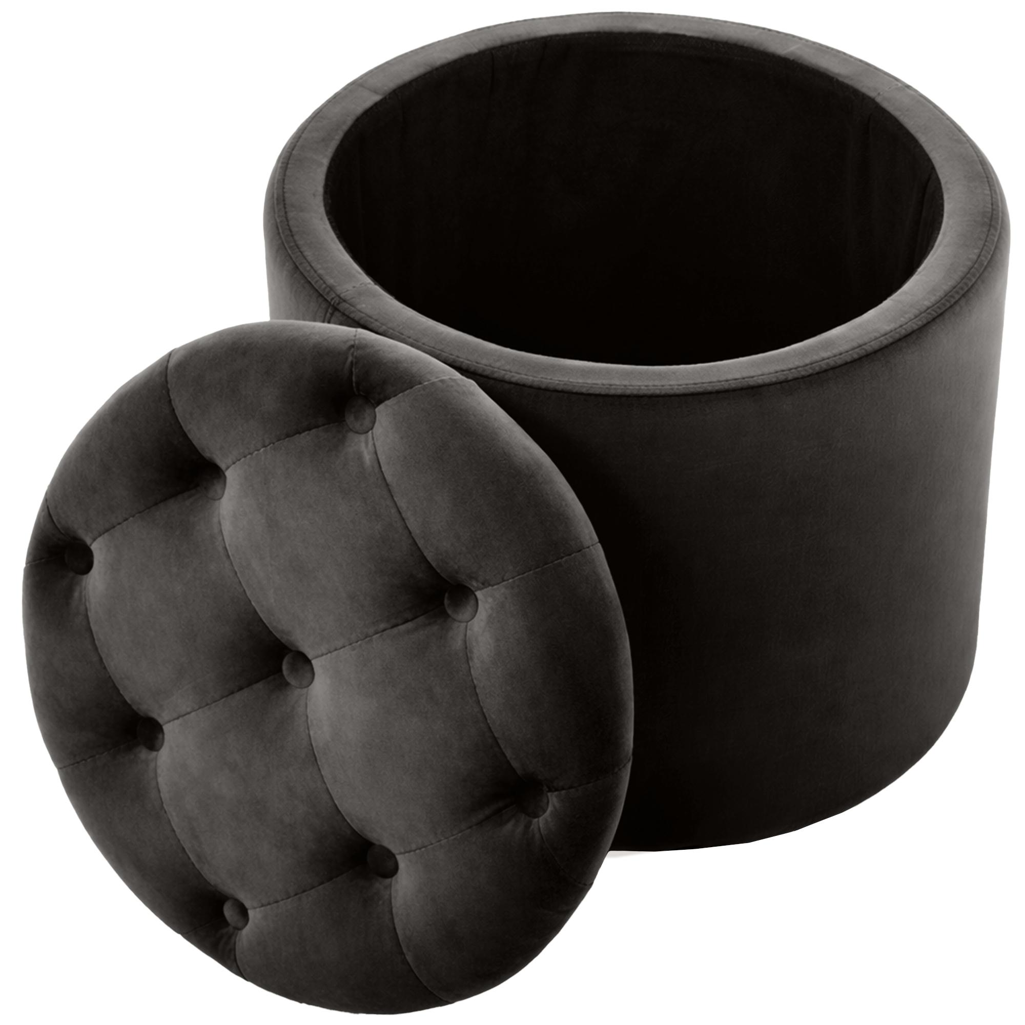 Sitzhocker Pantin Samt, grau