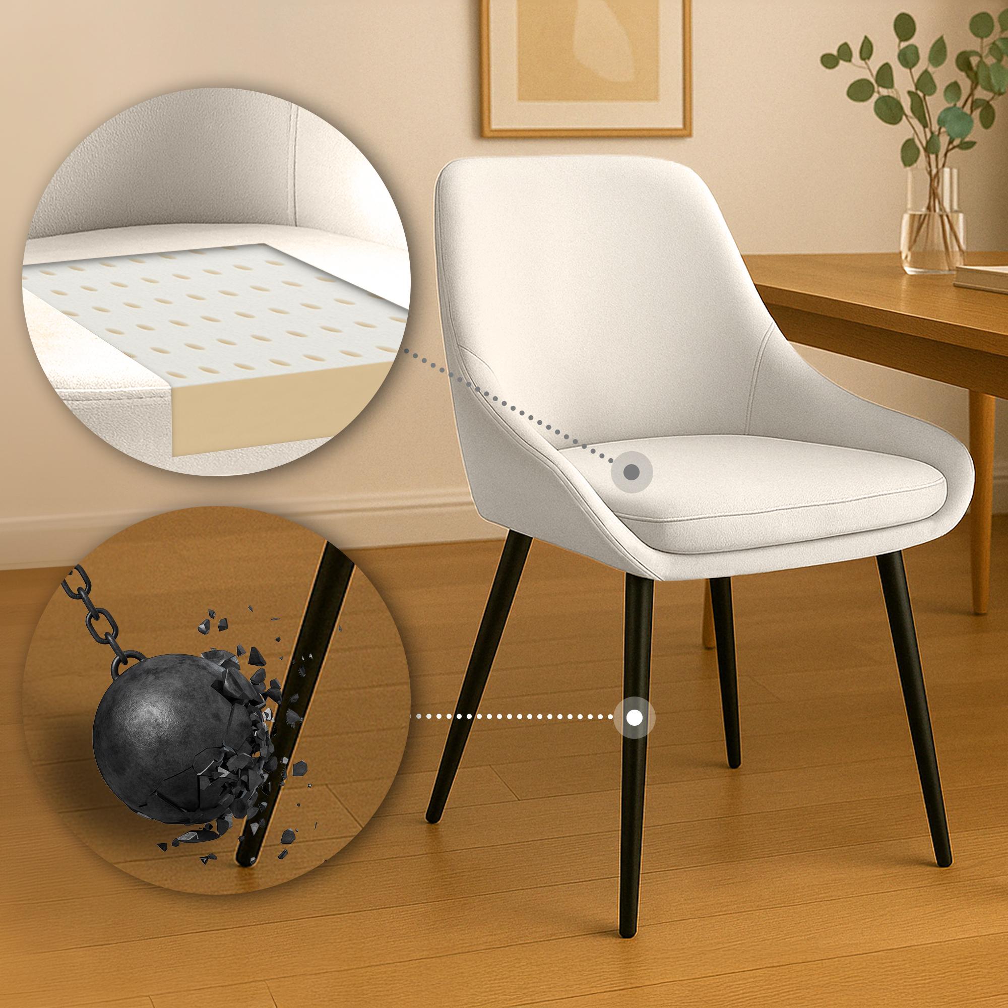 2er Set Esszimmerstuhl Elmira Samt schwarz, creme