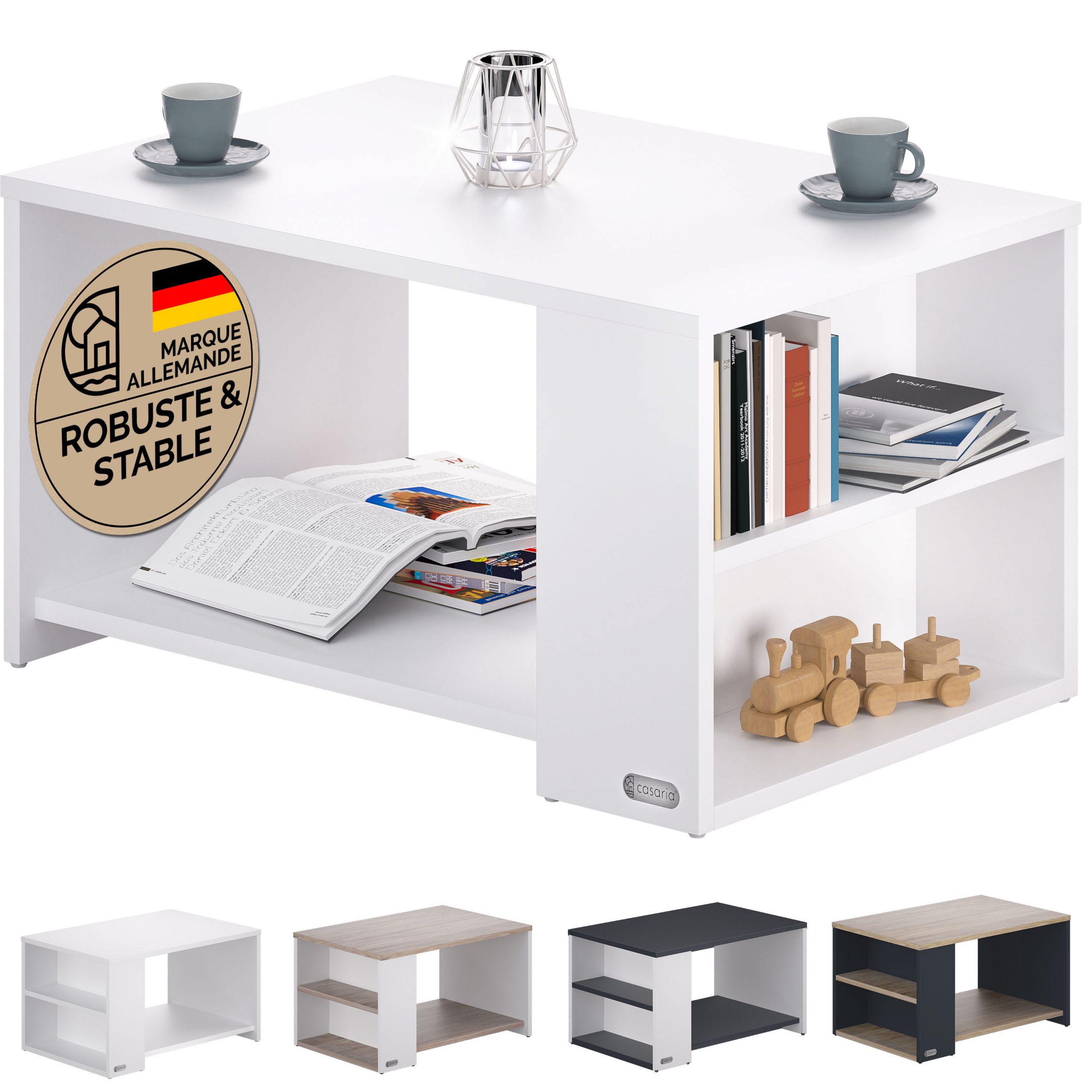 Couchtisch Santa Cruz Weiß 90x60x50cm
