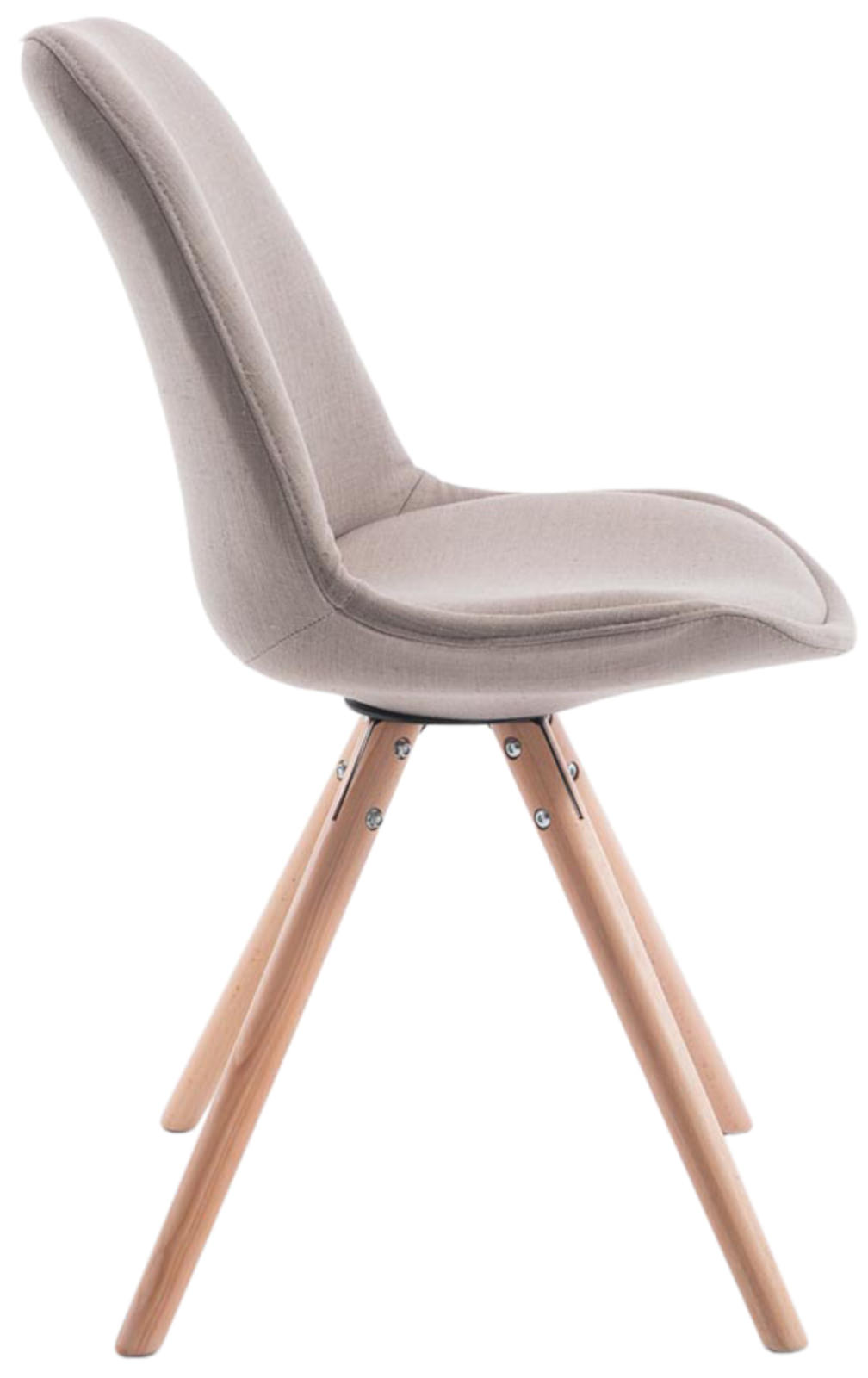 4er Set Stühle Toulouse Stoff Natura Rund, taupe