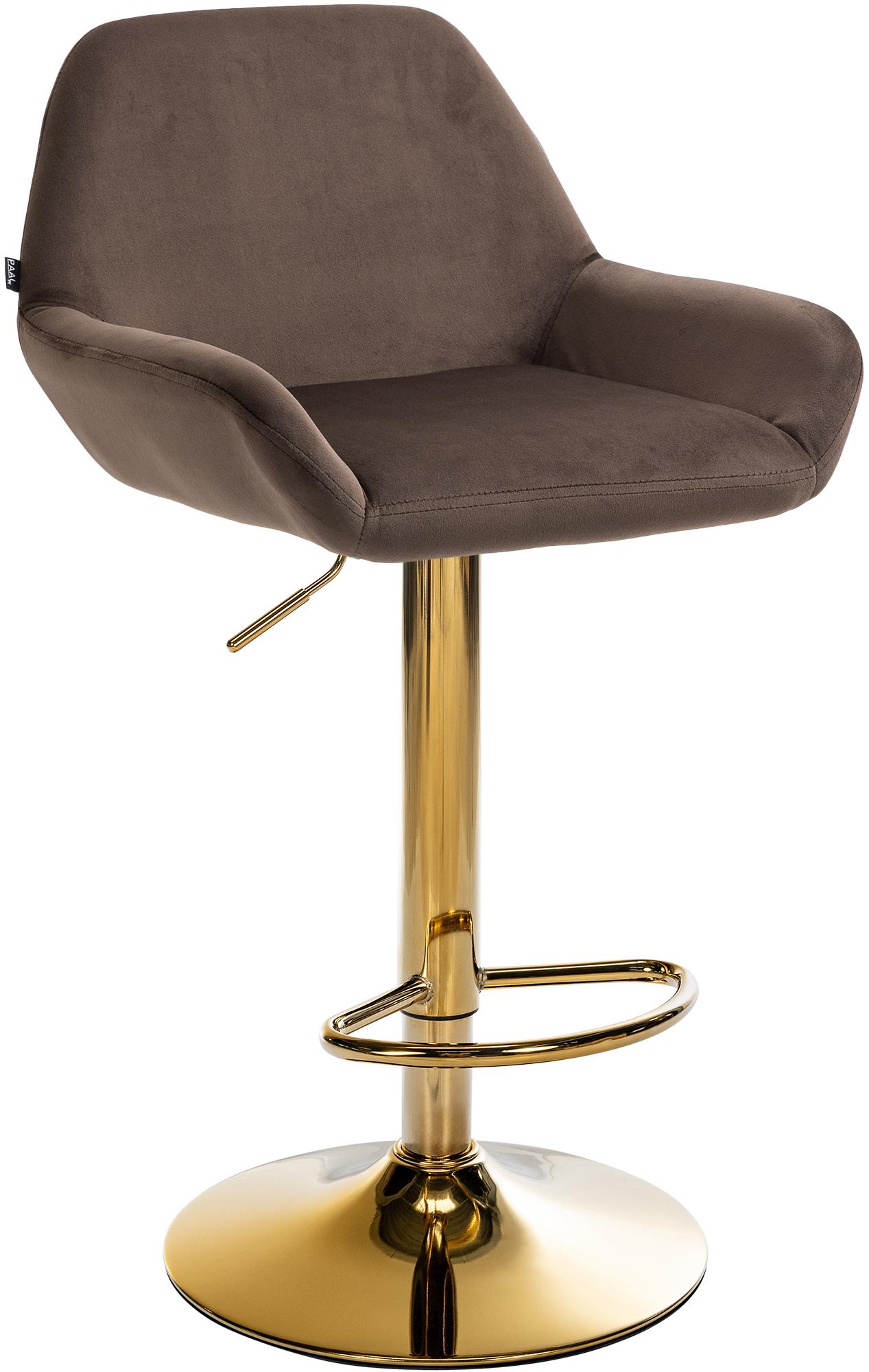 Barhocker Braga Gold Samt, braun