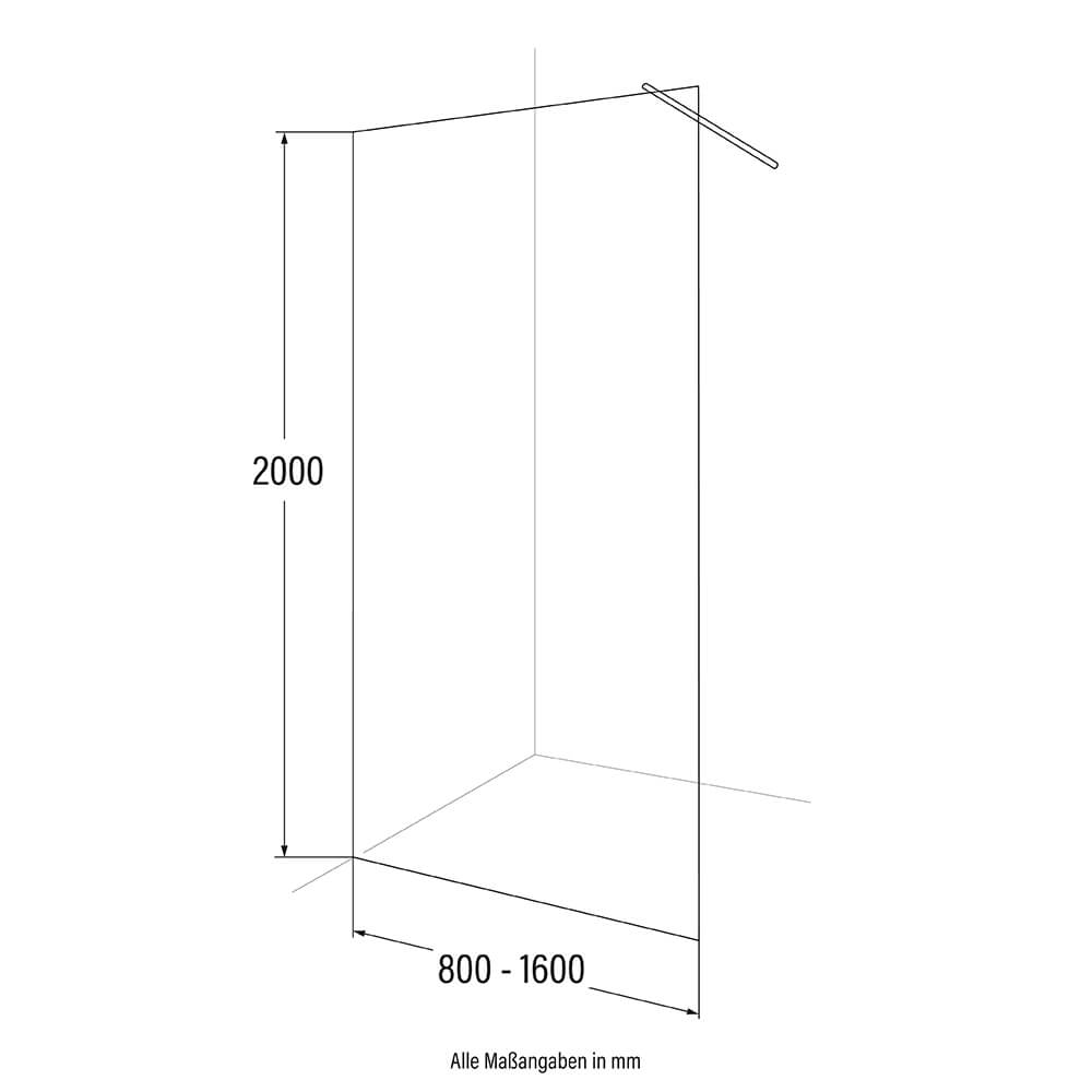 Duschabtrennung ESG-Glas BAKI - 110 x 200 cm Aluminium