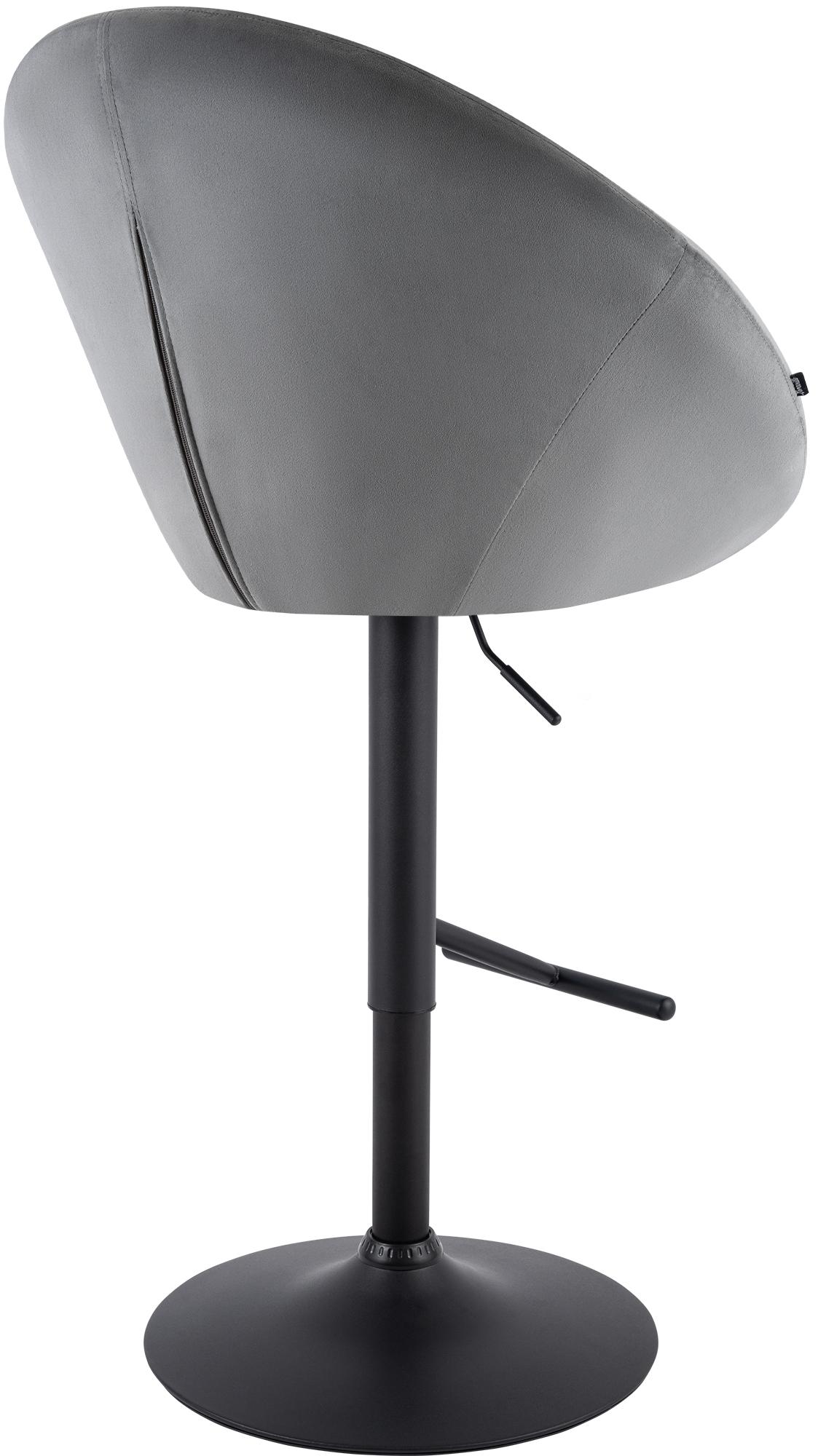 Barhocker London Samt schwarz, grau