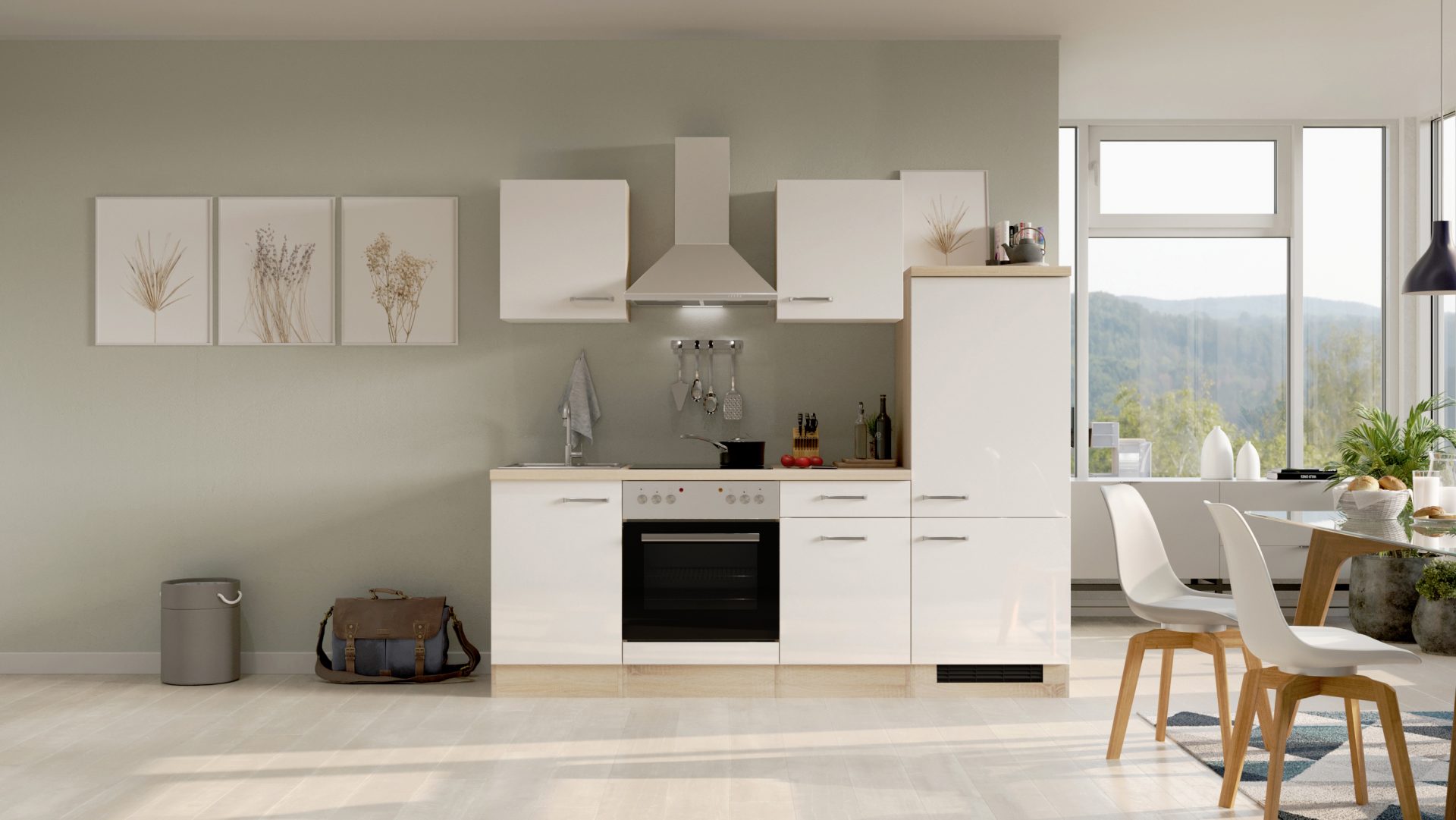 Küchenzeile Valero 220 cm mit E-Geräten