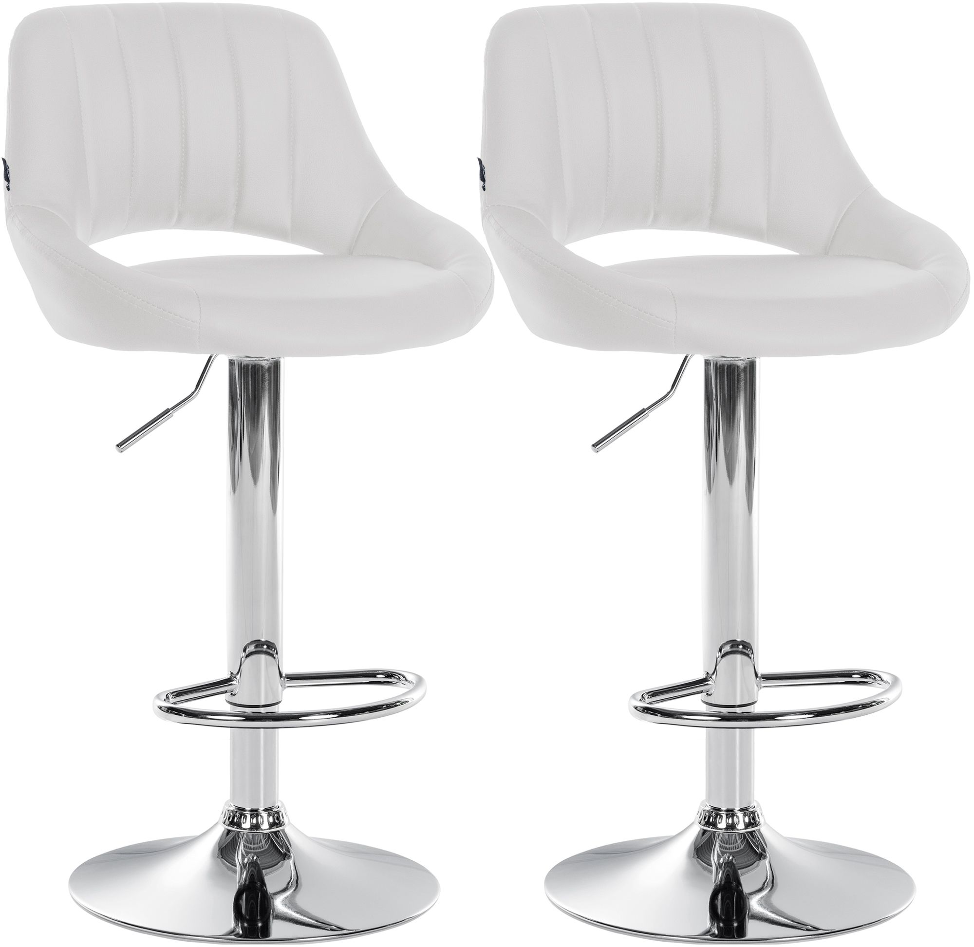 2er Set Barhocker Milet Kunstleder C, weiß