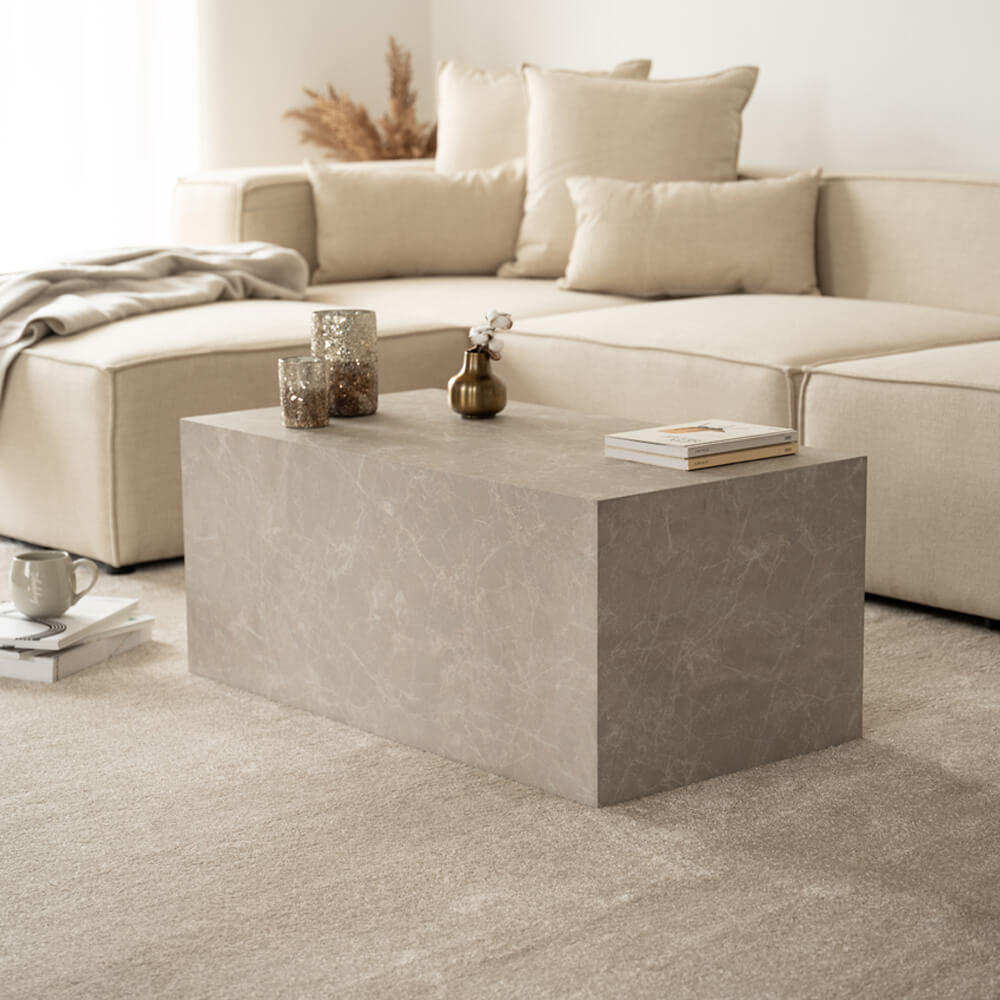 Couchtisch Marmor AMIRI L - 95 x 50 cm Beige
