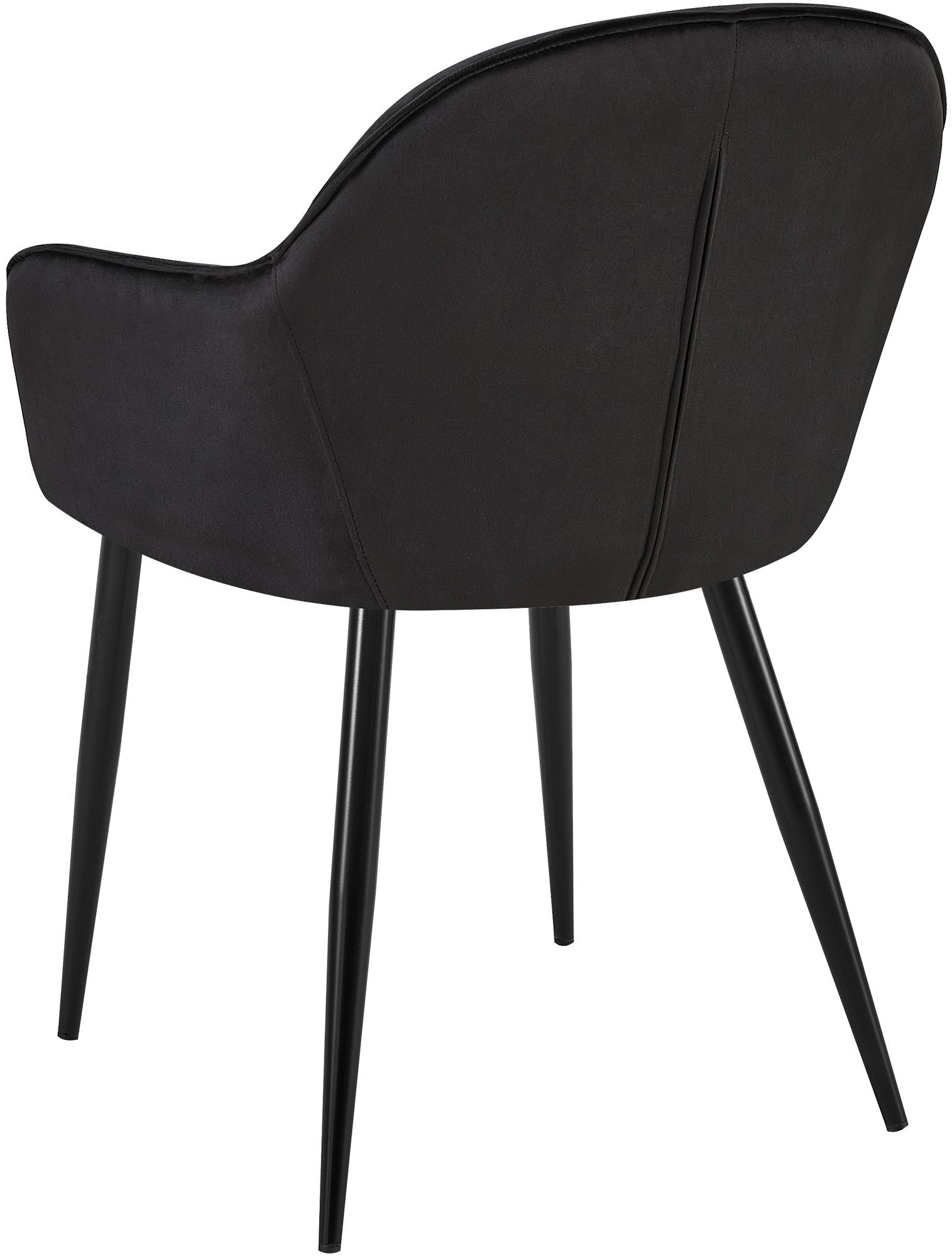 2er Set Esszimmerstuhl Boise Samt, schwarz