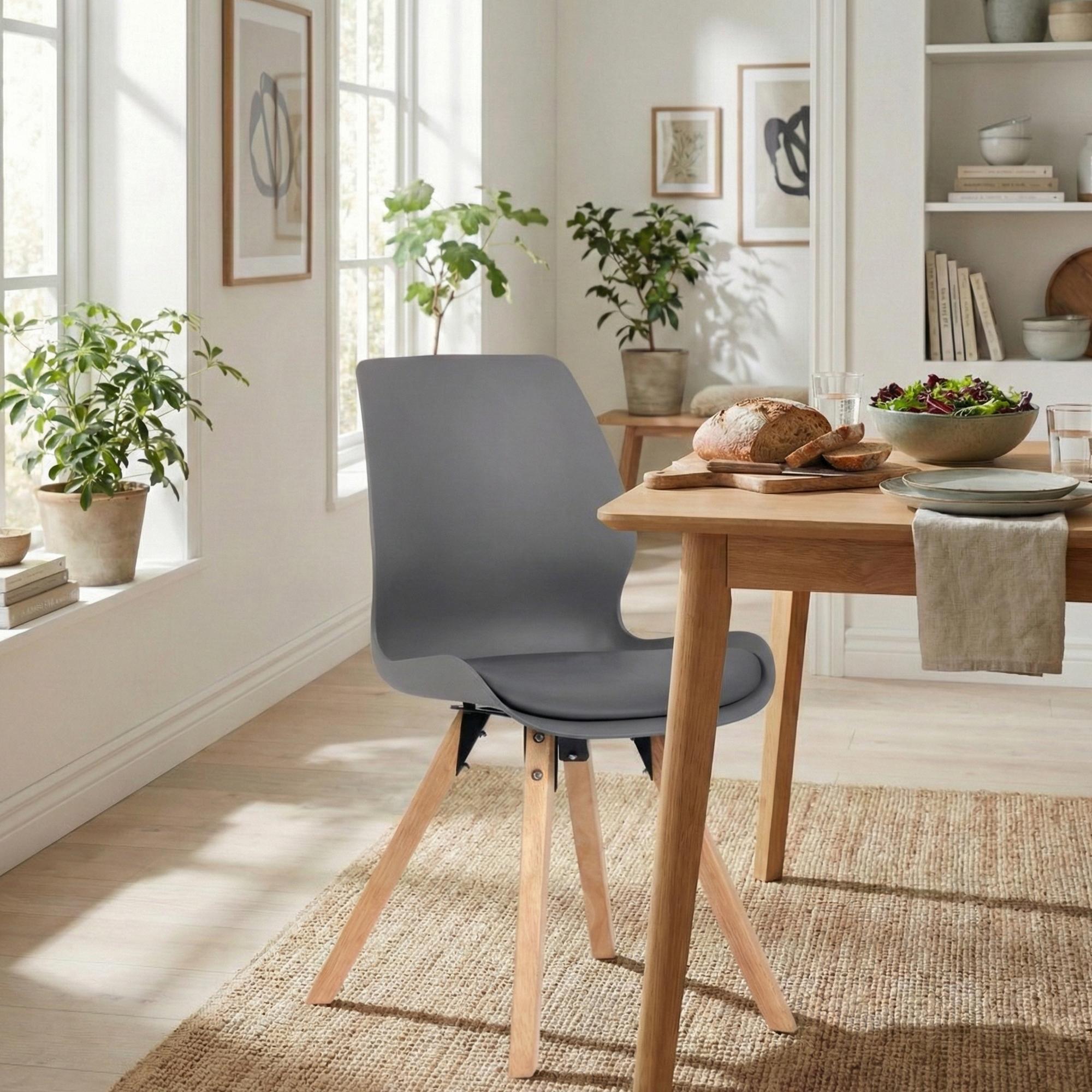 2er Set Stuhl Luna Kunststoff, grau