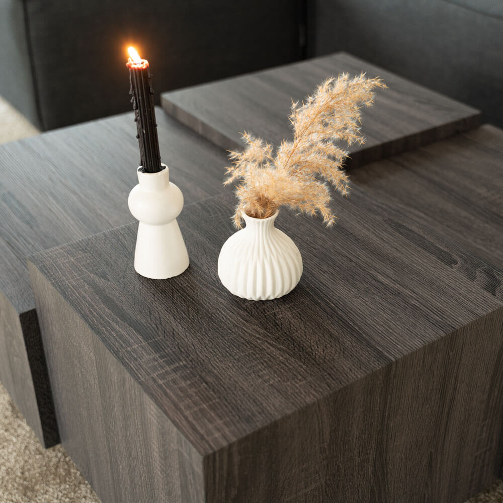 Couchtisch mit Schwebeeffekt NAYELI – 96 x 96 cm Dunkelbraun