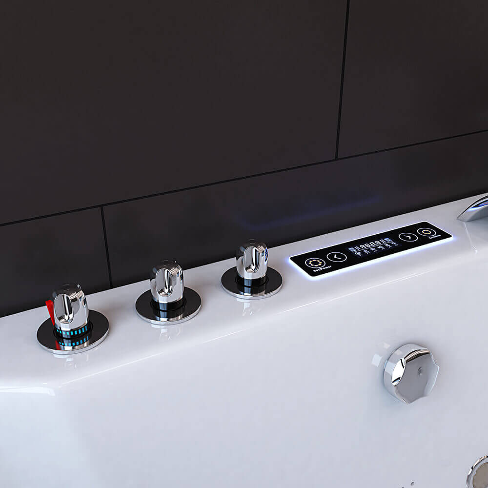 Whirlpool Badewanne mit Lichttherapie LAGUNA PURE M - 180 x 90 cm