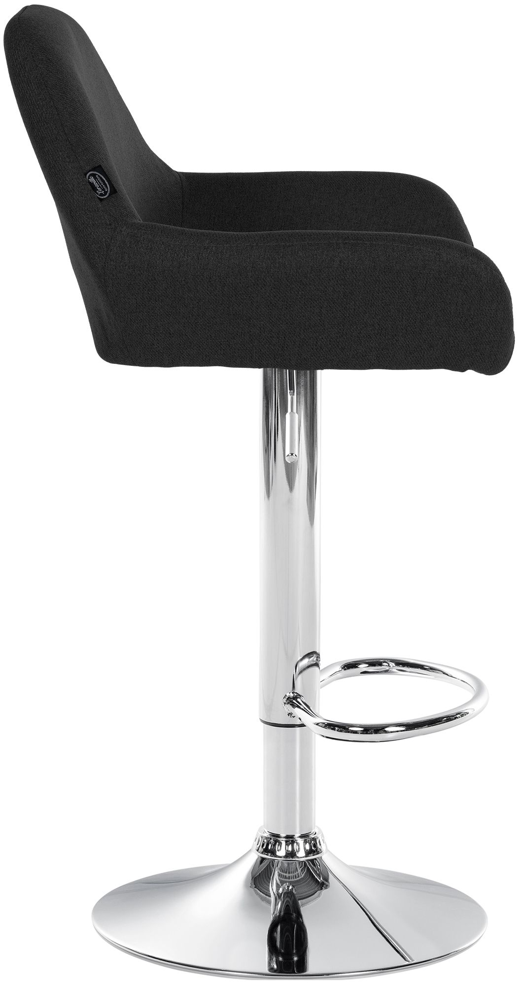 2er Set Barhocker Braga Stoff chrom, schwarz