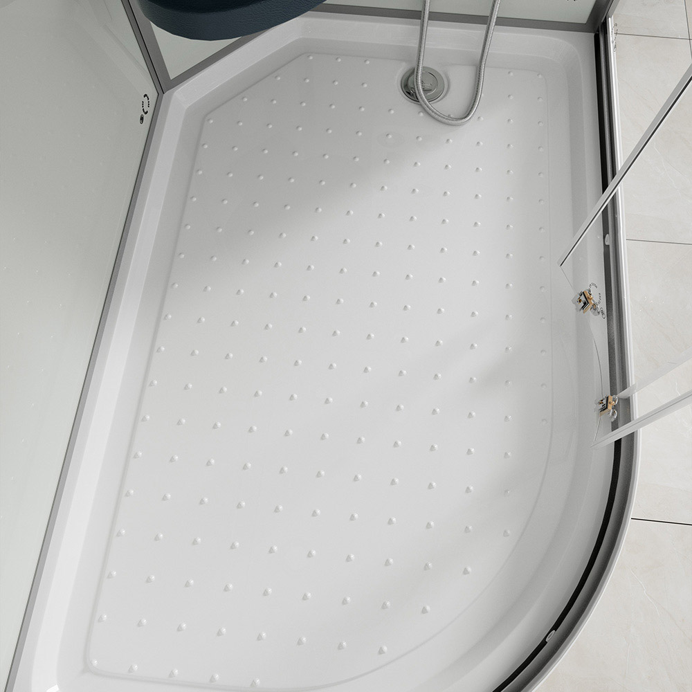 Duschkabine mit Wasserfall und Rückenmassage WHITE PEARL - 120 x 80 cm Links