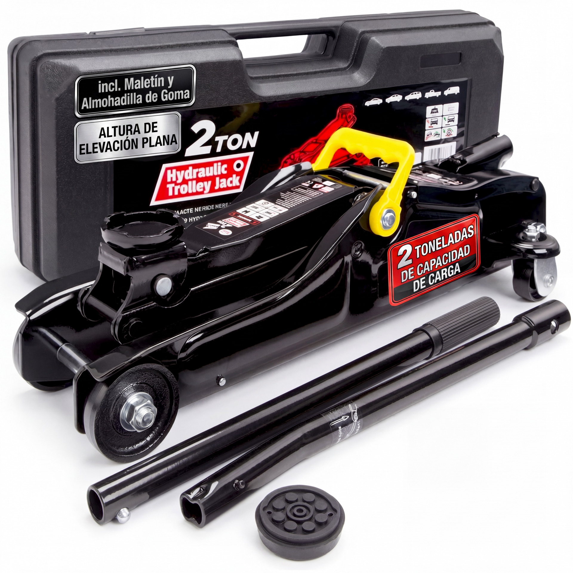 Wagenheber Schwarz 2t 85-330mm inkl Koffer