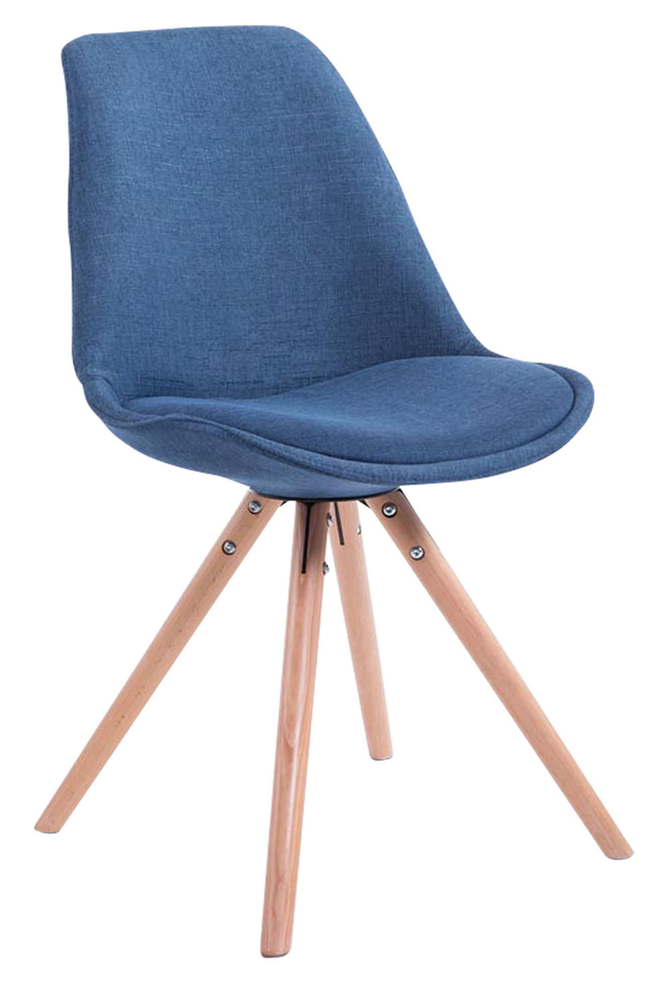 4er Set Stühle Toulouse Stoff Natura Rund, blau
