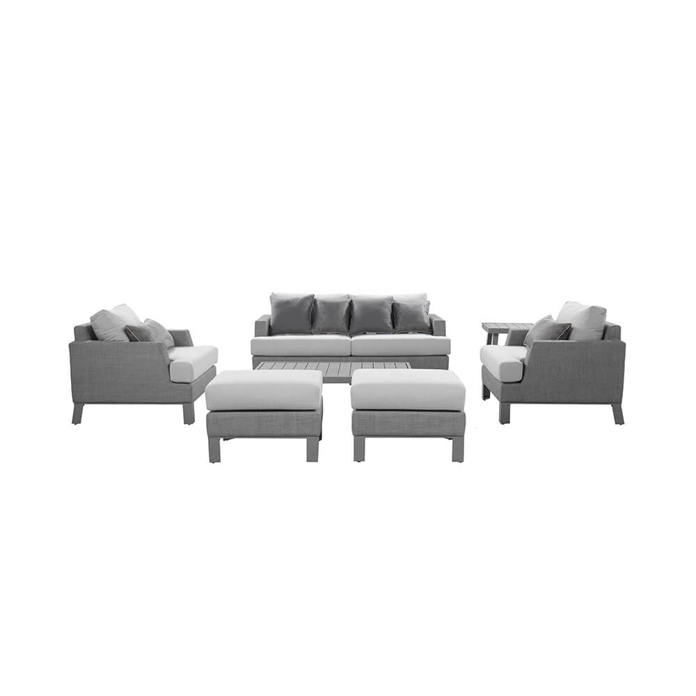 Garten-Sitzgruppe inkl. Abdeckung HAVANA - 303 x 239 cm Grau