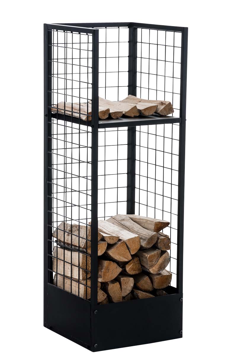 Kaminholzständer Forrest 40x40x120, schwarz
