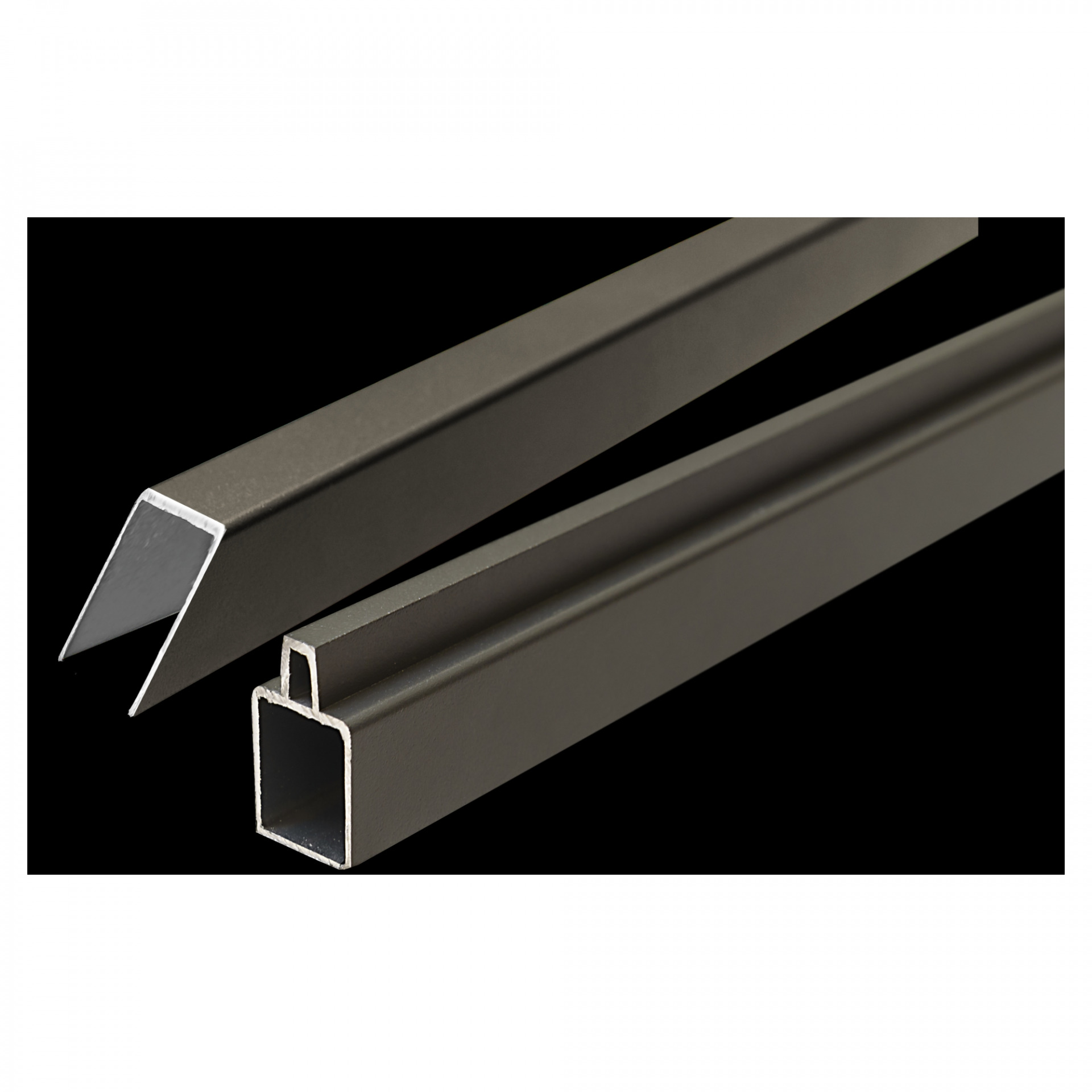 ECOSTECK-Start & Abschluss Set, ANTHRAZIT, für ein Eckelement, 32/25 x 20 x 900 mm, Aluminium