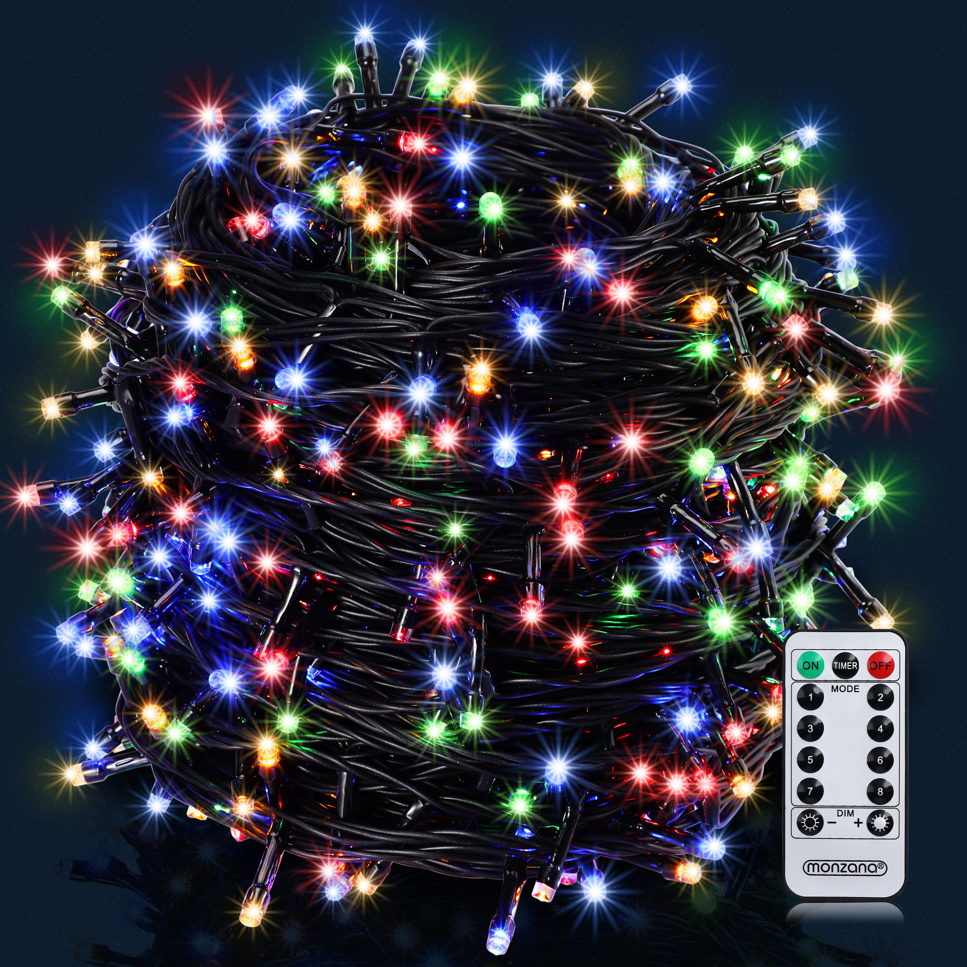 Lichterkette Weihnachten Bunt 40m Fernbedienung