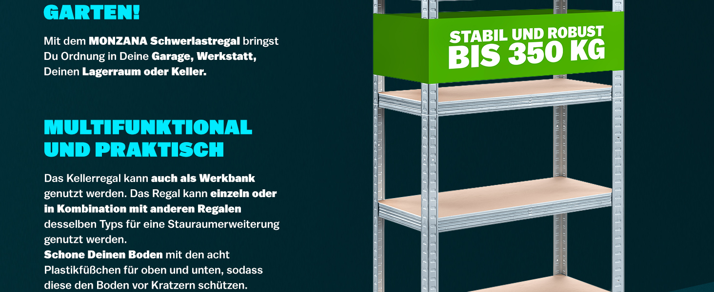 Schwerlastregal 2er-Set 170x75x30cm verzinkt 350kg