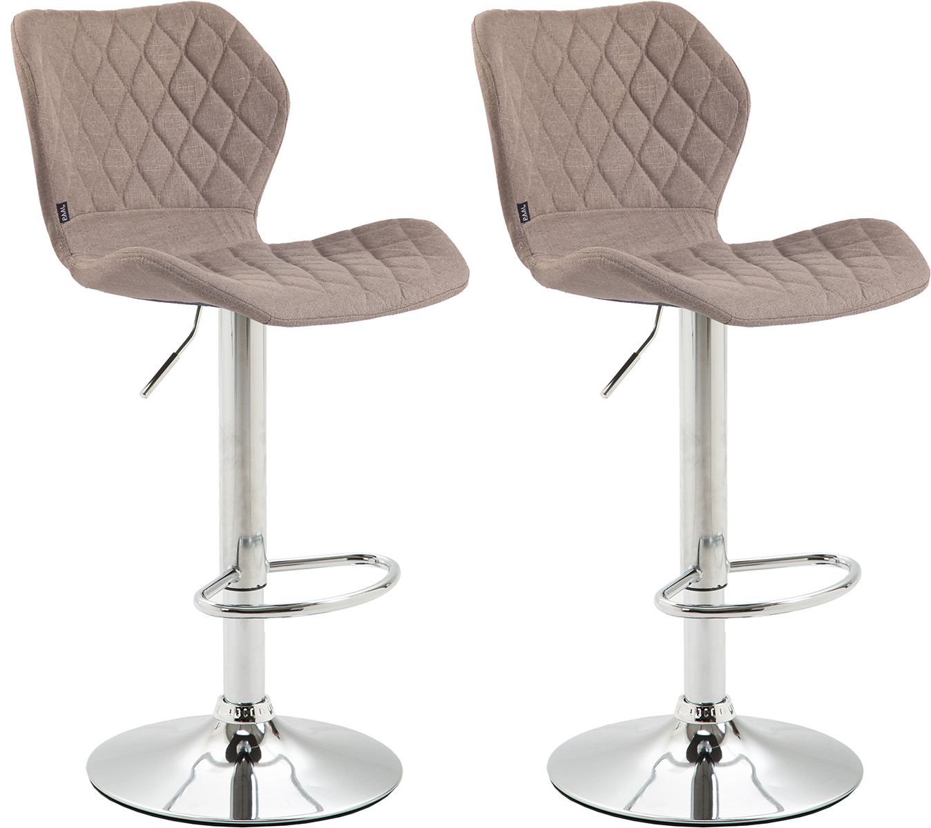 2er Set Barhocker Cork Stoff chrom, taupe