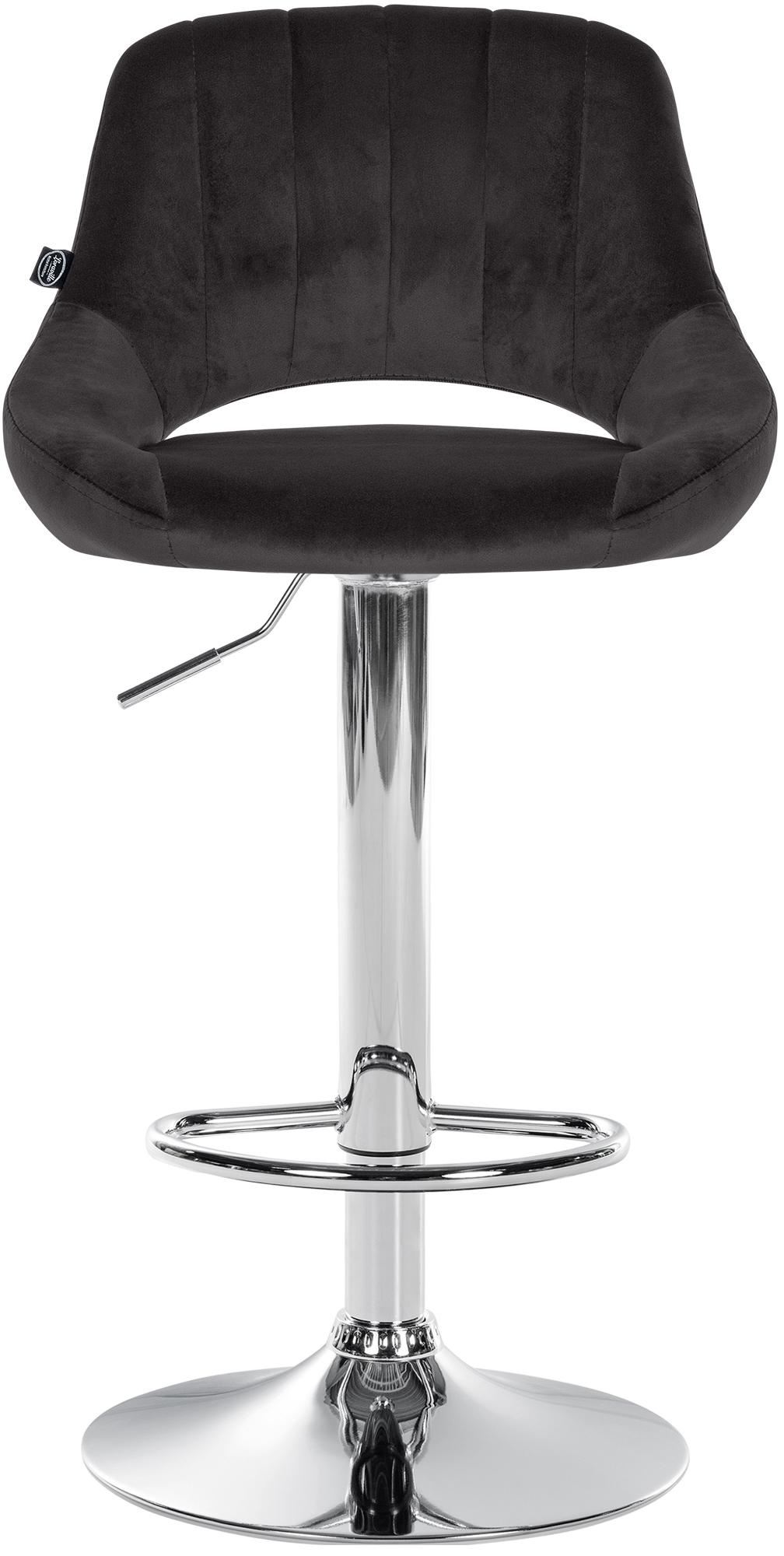 Barhocker Milet Samt chrom, schwarz