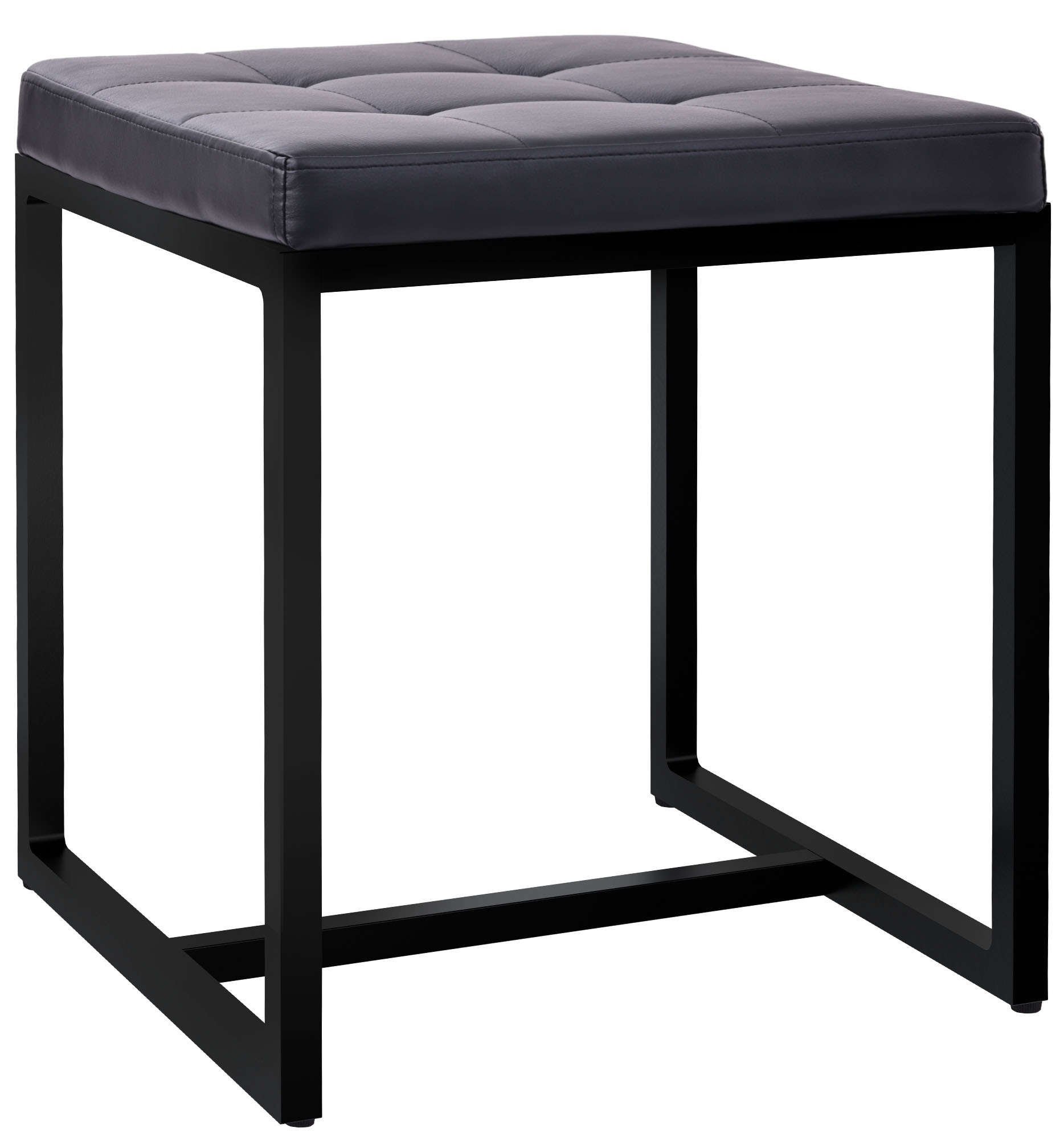 Sitzhocker Barci B Kunstleder, schwarz