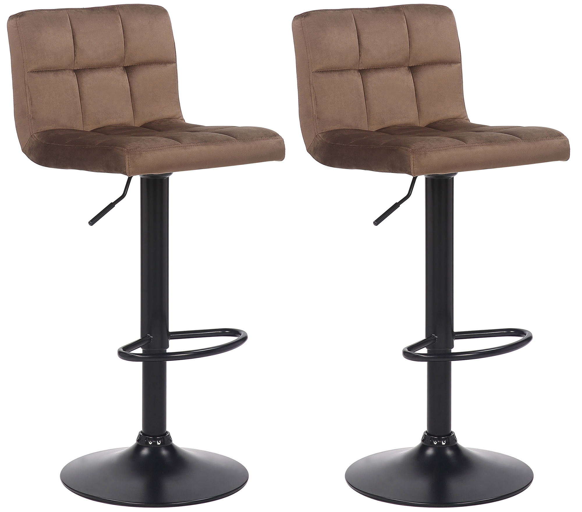 2er Set Barhocker Feni Samt, braun