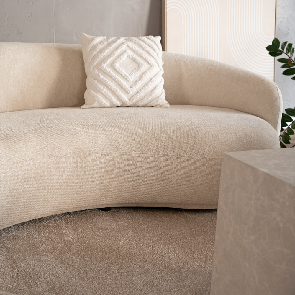 Sofa CASARA Webstoff Beige - 258 x 128 x 72 cm