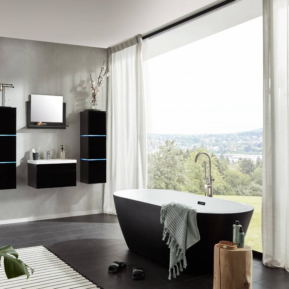 Freistehende Badewanne CODO - 170 x 80 cm Schwarz