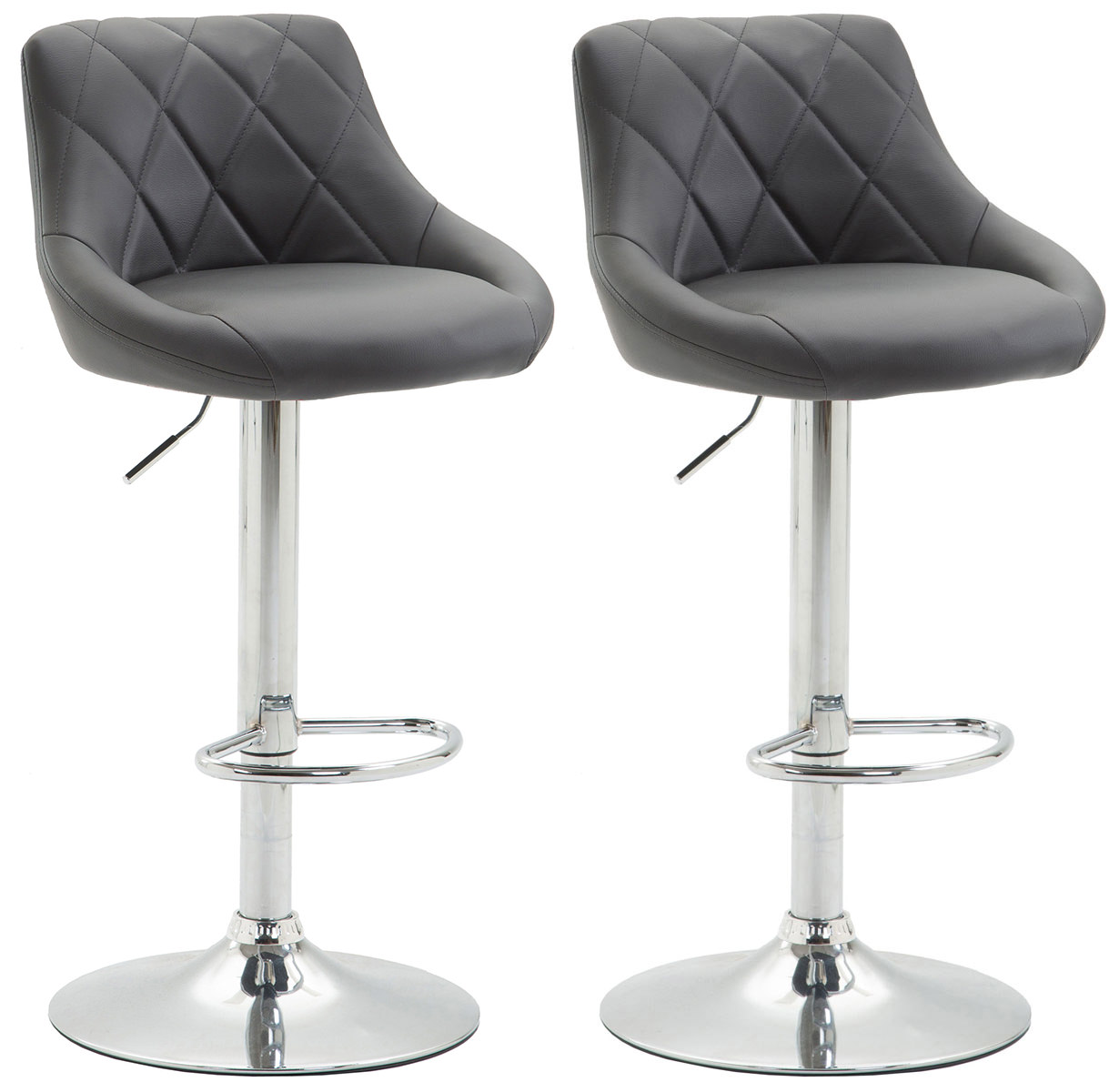 2er Set Barhocker Lazio Kunstleder C, grau