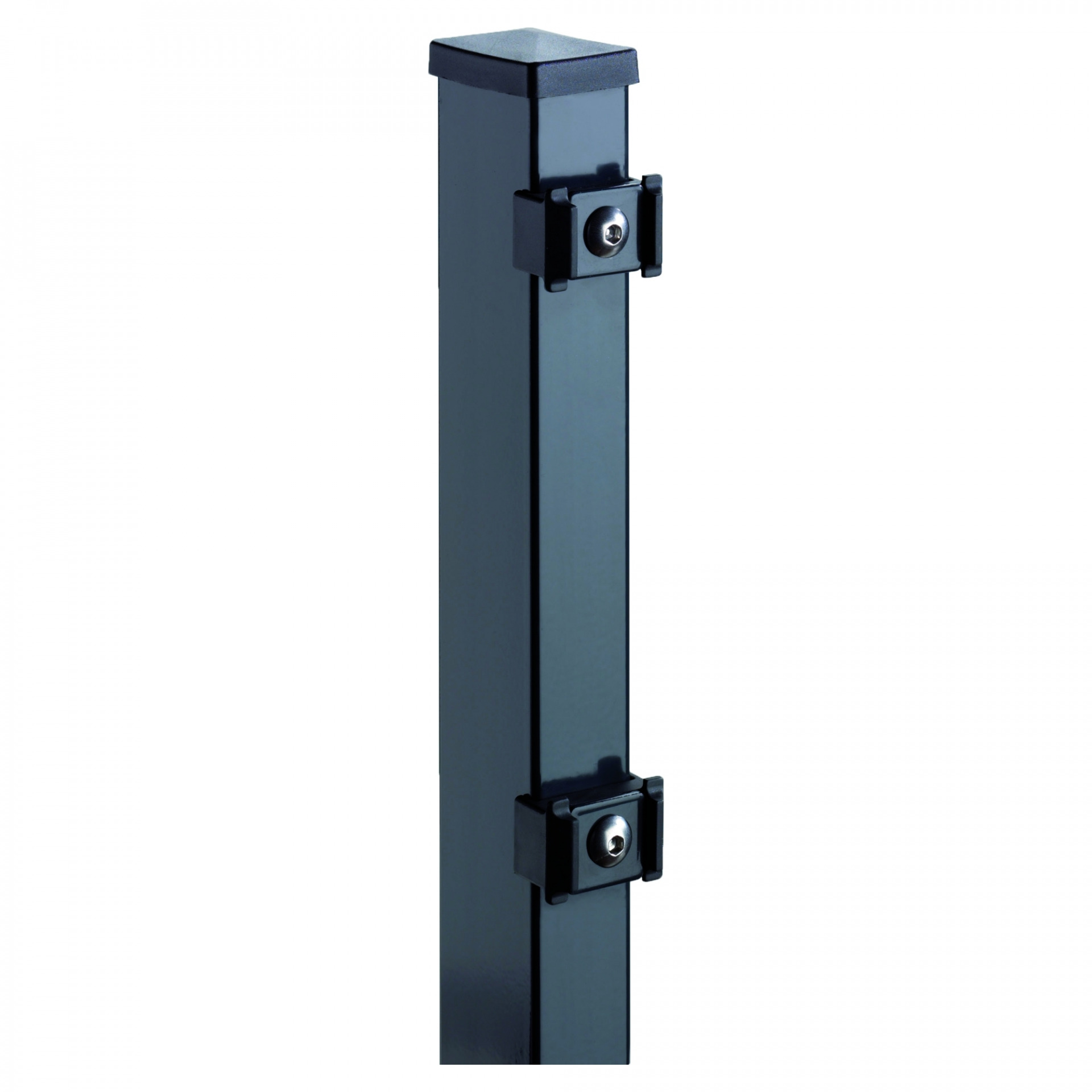 TOM ECK-Zaunpfosten RAL 7016 anthrazit, für 1630 mm Zaun, RR60/40 x 2200 mm, mit Klemmhalter