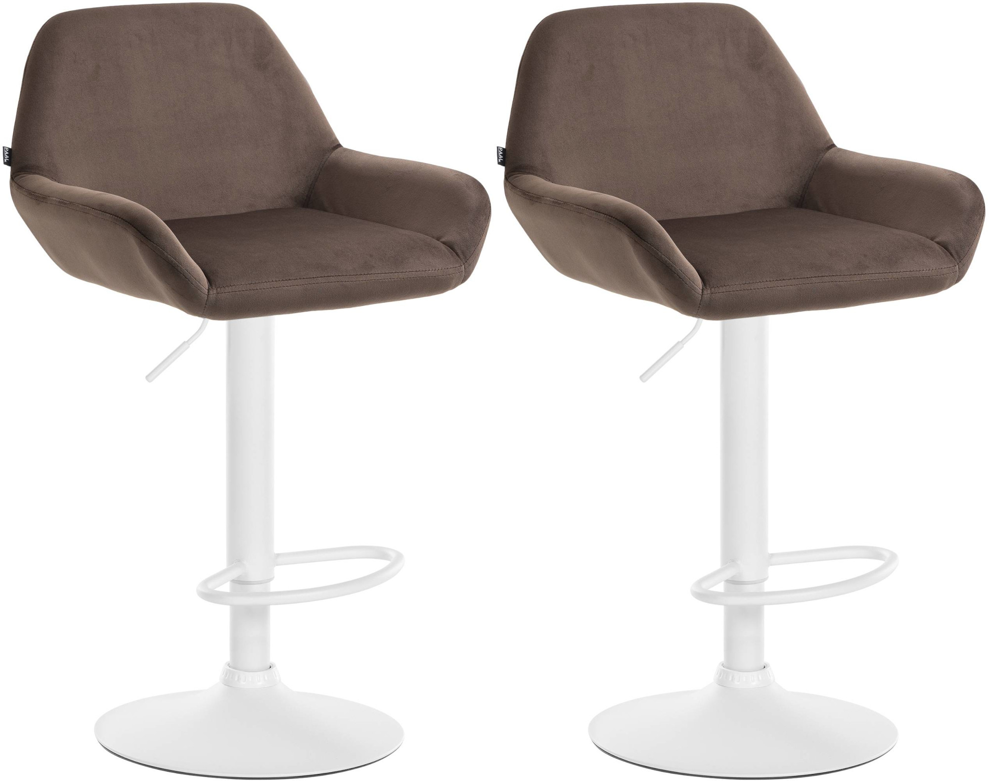 2er Set Barhocker Braga Samt weiß, braun