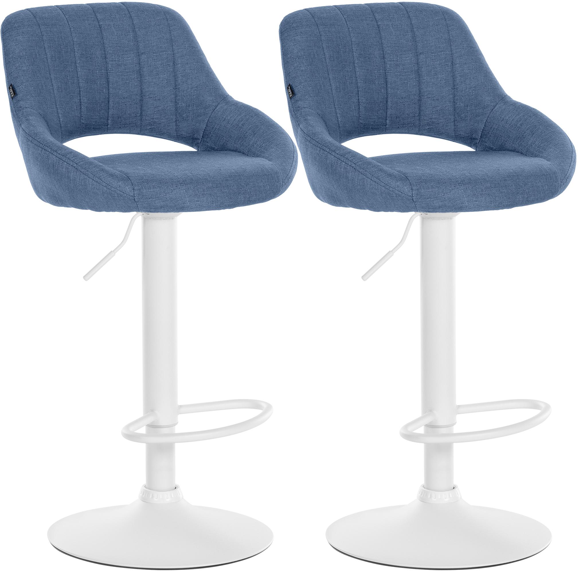 2er Set Barhocker Milet Stoff W, blau