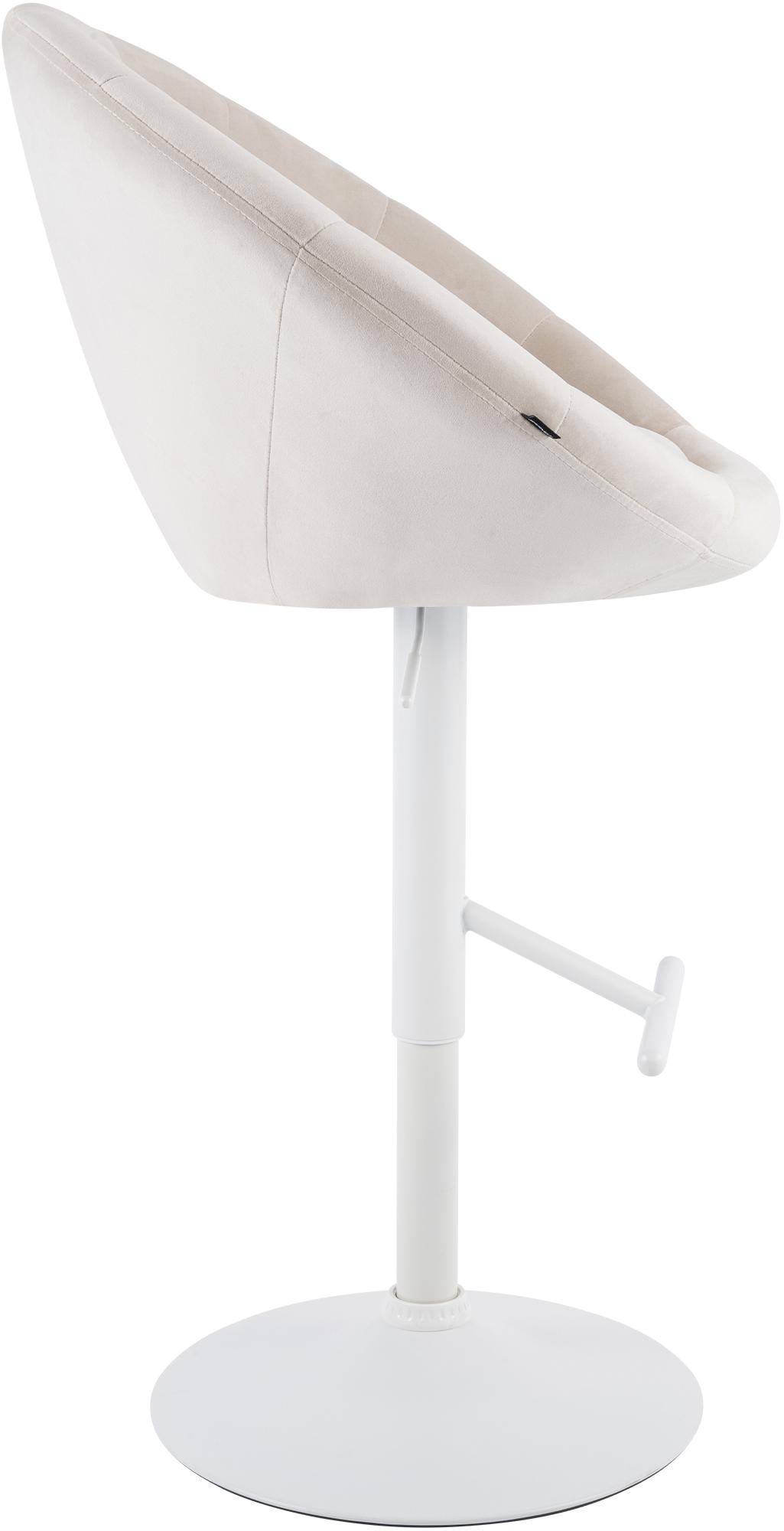 Barhocker London Samt weiß, creme