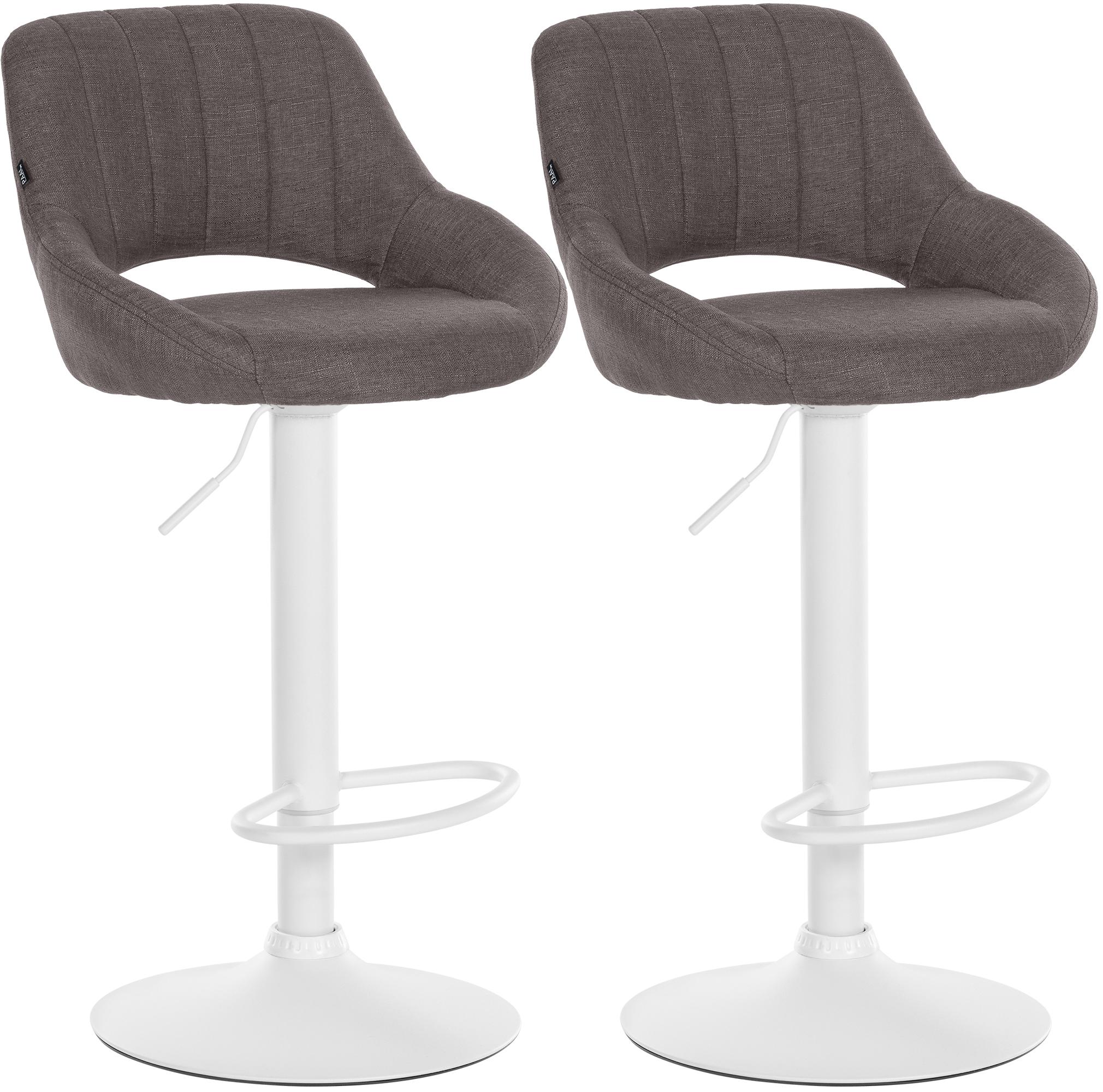 2er Set Barhocker Milet Stoff W, dunkelgrau
