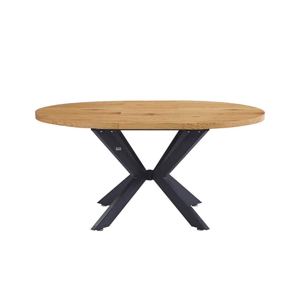 Esstisch Rund Ausziehbar AVENTURA inkl. Sternfuß - 120-160 x 120 cm Light Oak