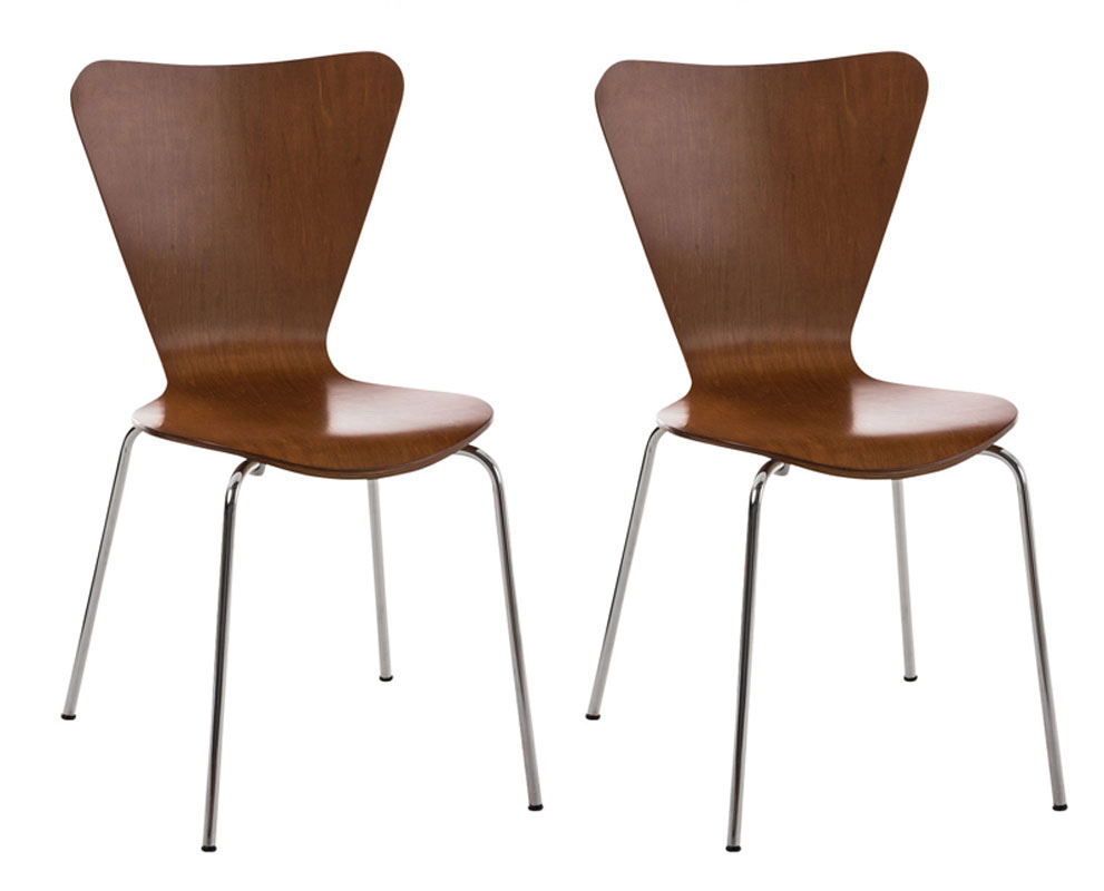 2er Set Besucherstuhl Calisto, braun