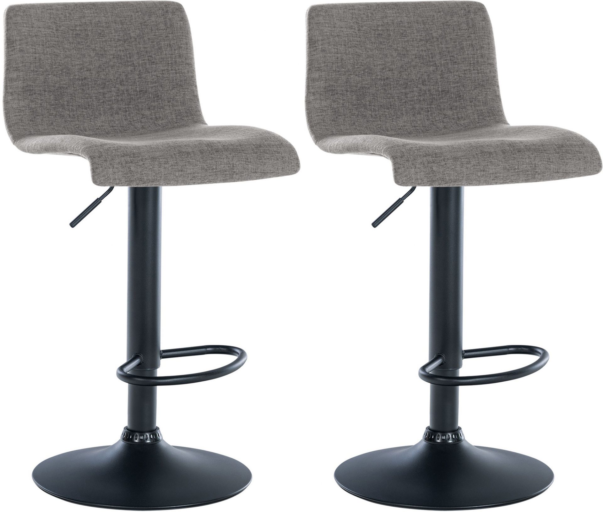 2er Set Barhocker Branford Stoff, hellgrau