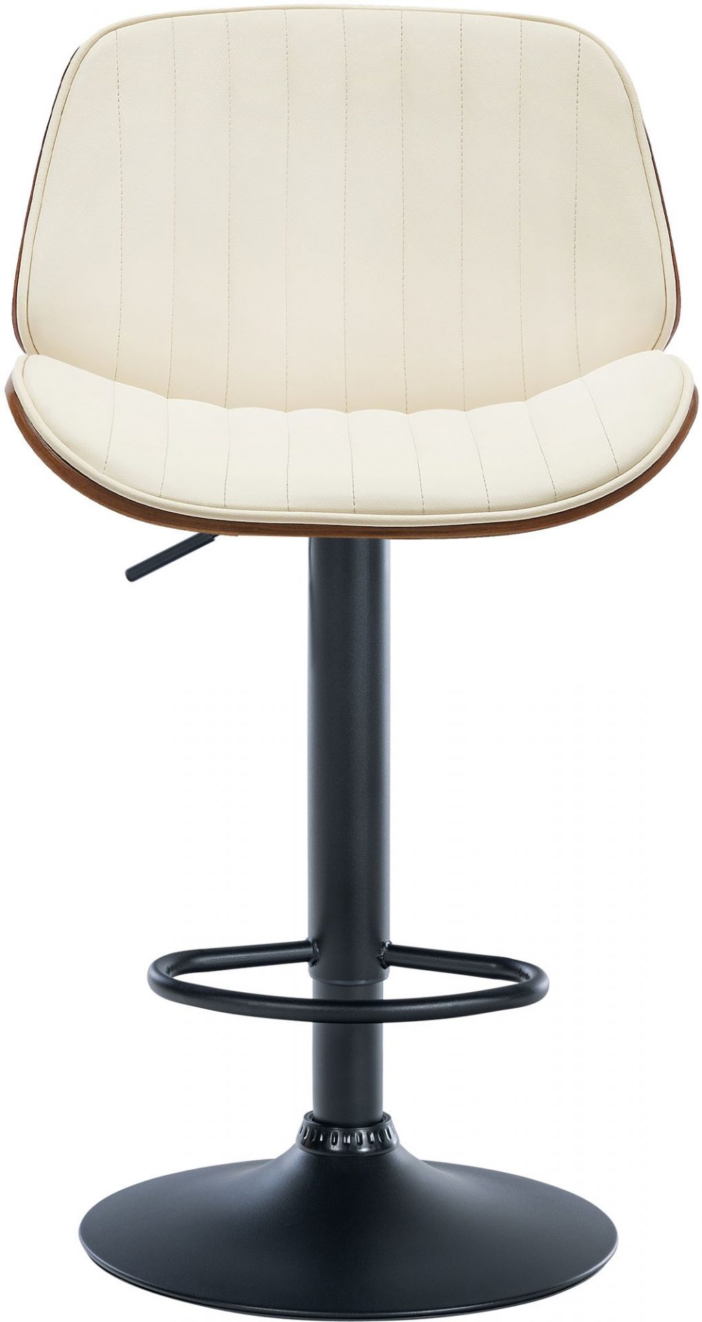 Barhocker Nova Kunstleder schwarz, walnuss/creme