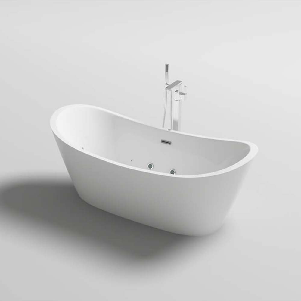 Freistehende Badewanne mit Whirlpoolfunktion OVALO PLUS - 180 x 90 cm